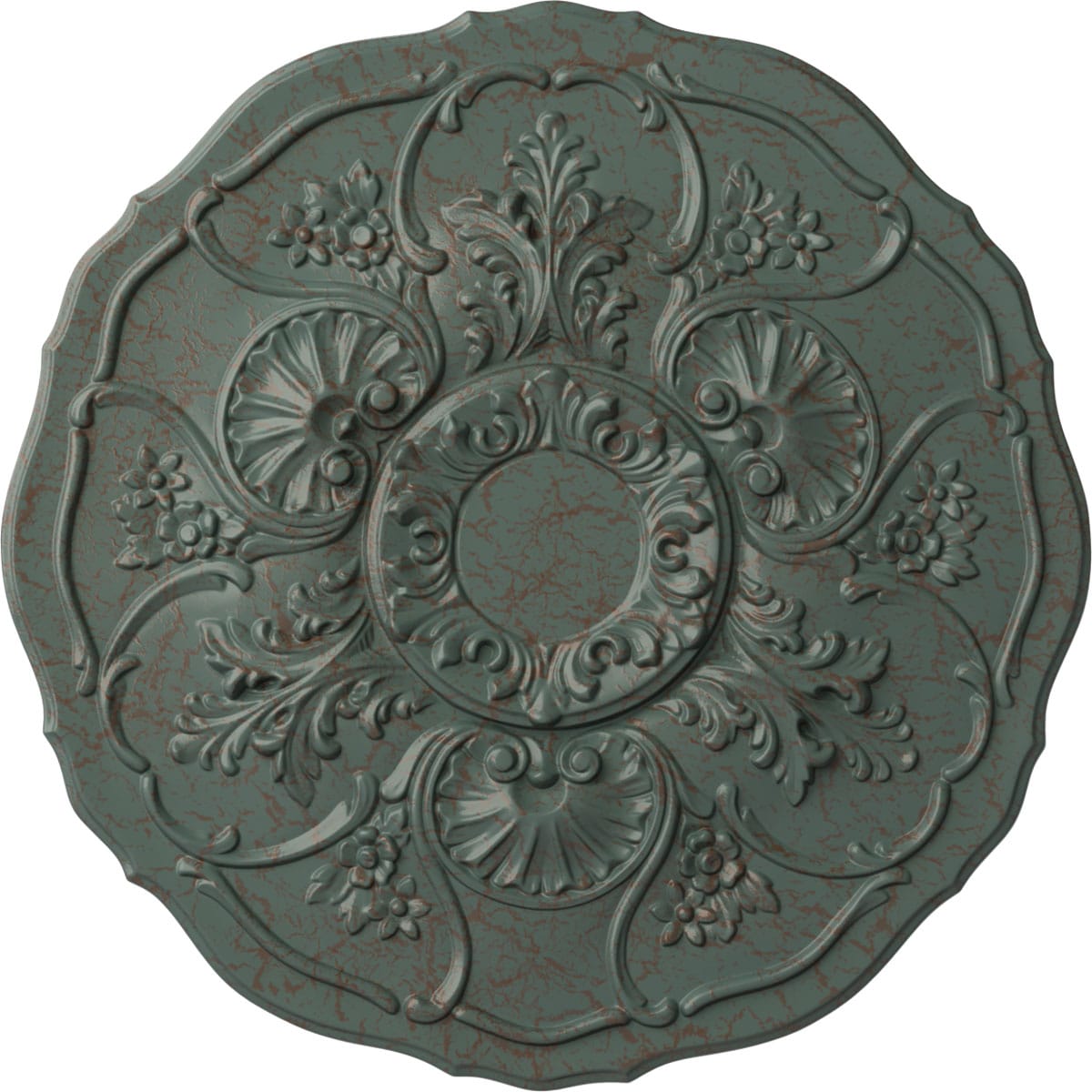 Ekena Millwork CM22CNCBC Cornelia 22.5-in W x 22.5-in L Painted Cloud Burst Crackle Polyurethane Whole Ceiling Medallion