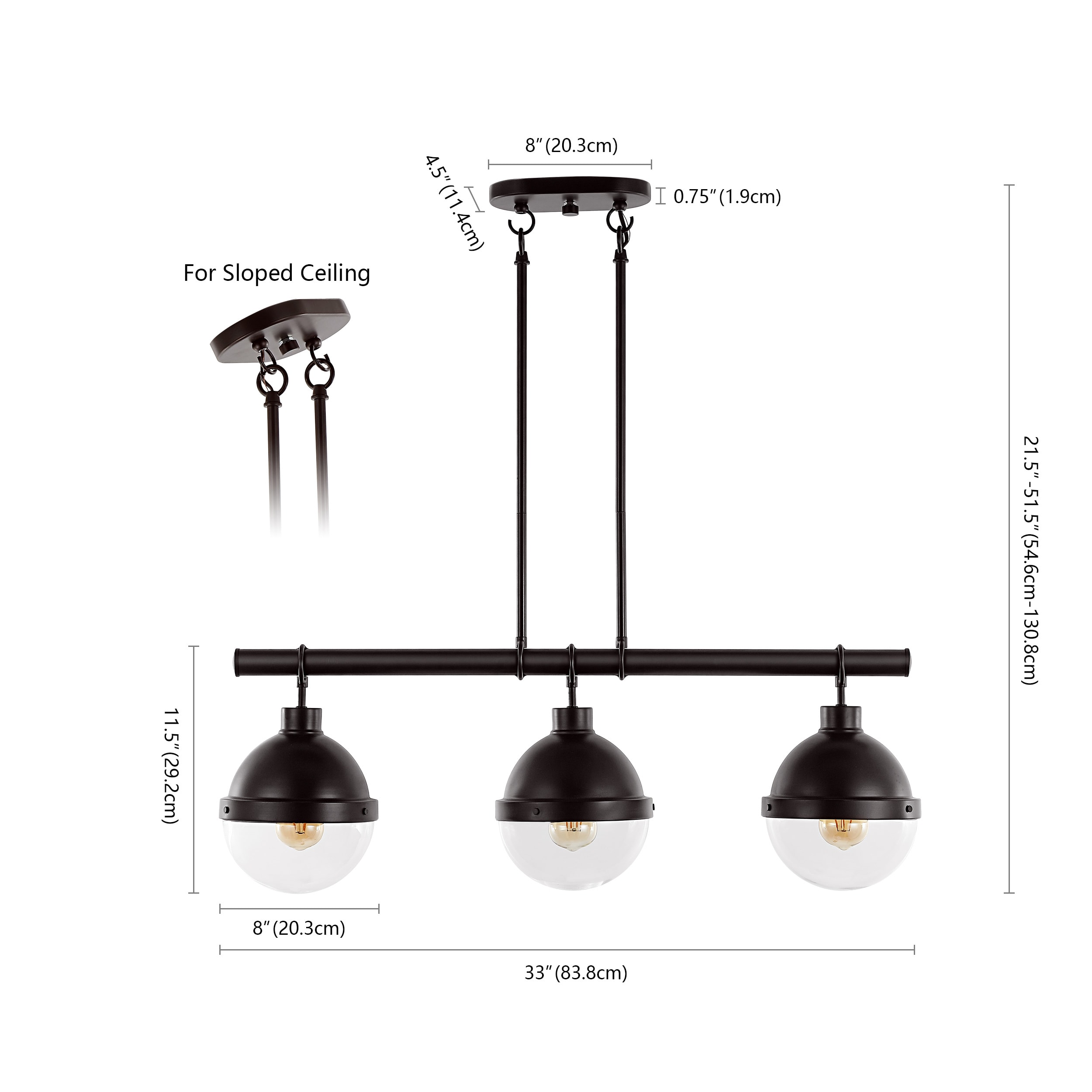 Caleb Industrial Rustic 33" Oil-Rubbed Bronze LED Linear Pendant