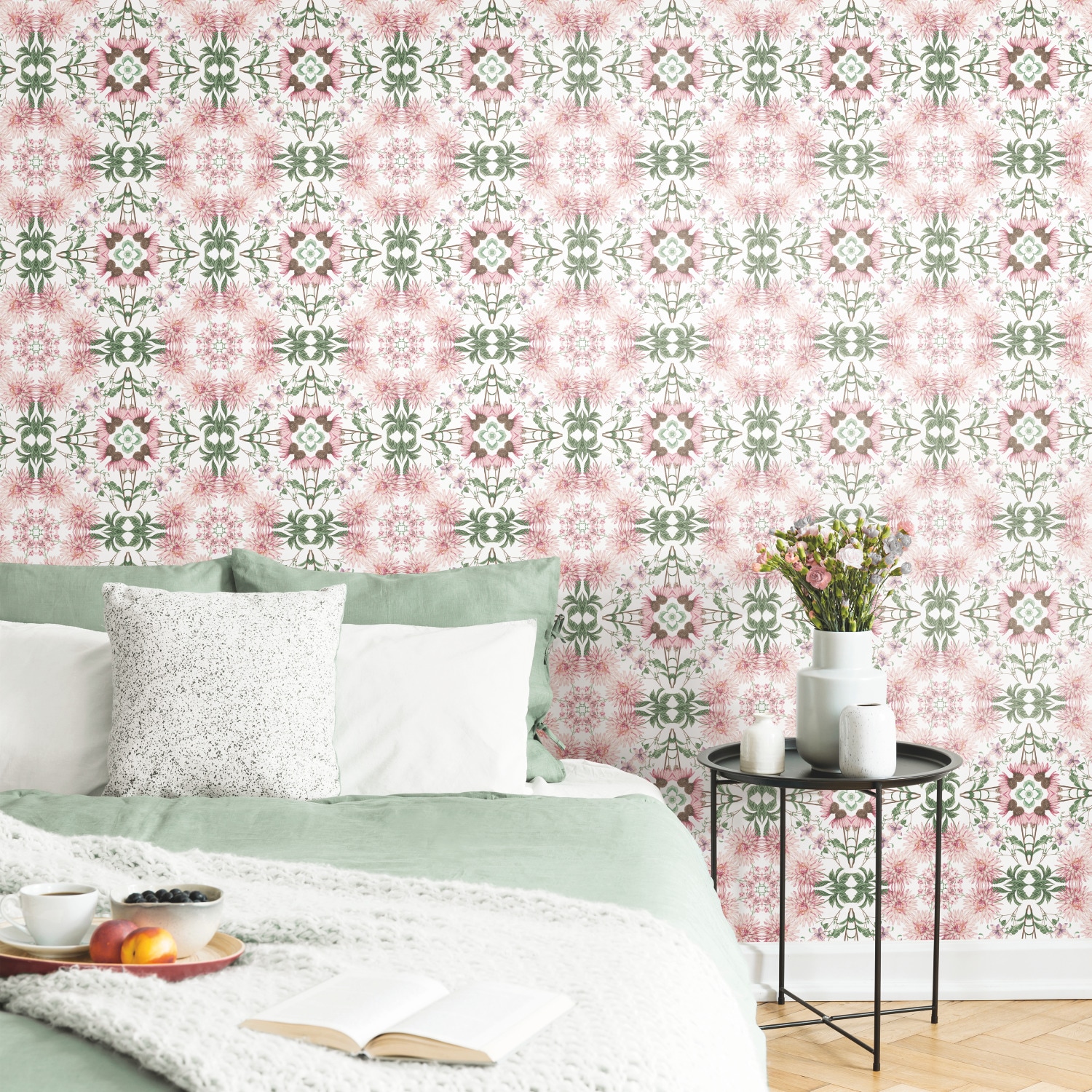 RoomMates RMK11461RL 28.29-Sq. Feet Pink Vinyl Geometric Self-adhesive Peel and Stick Wallpaper