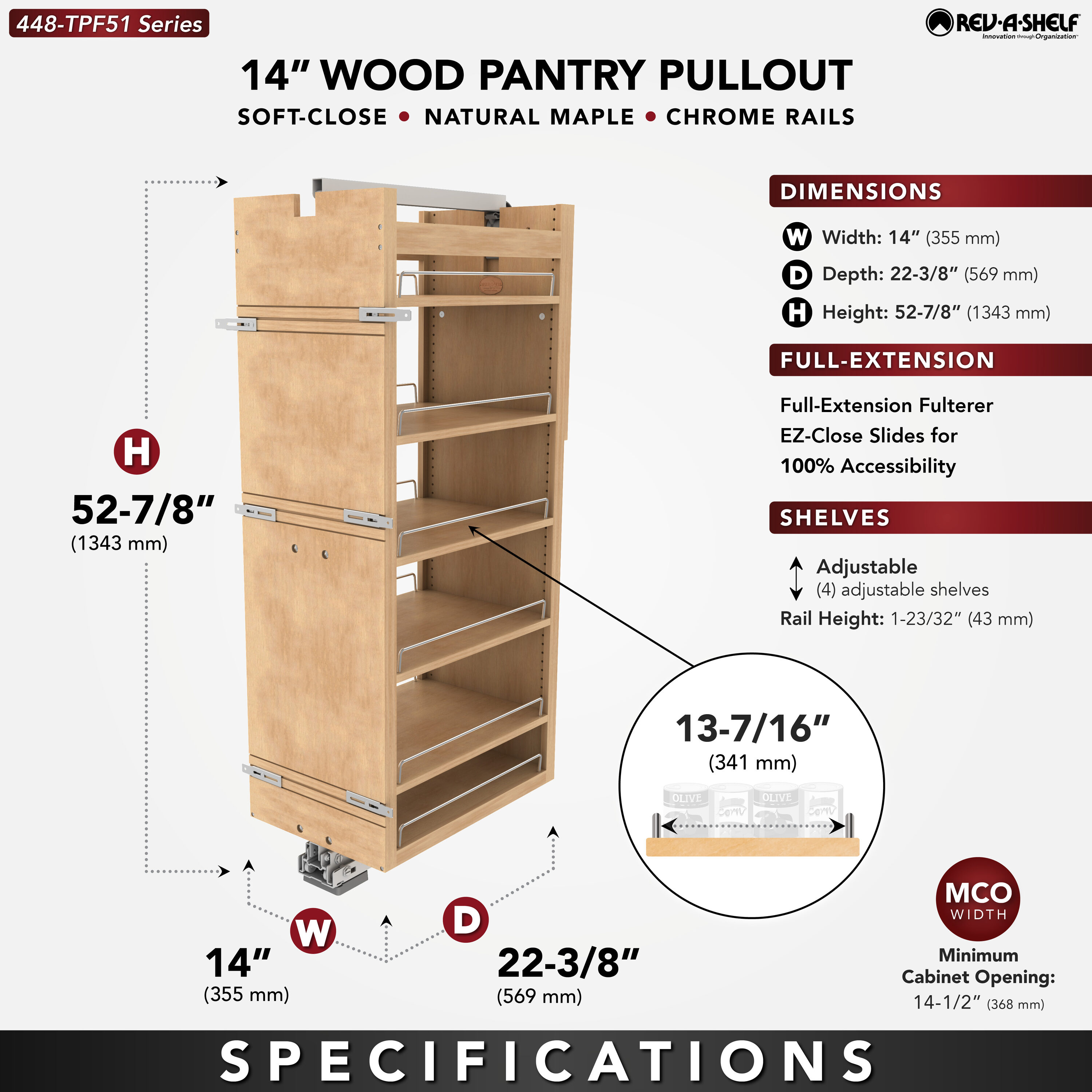 Rev-A-Shelf 448-TPF51-14-1 Pull-Out-Cabinet-Baskets - View #3
