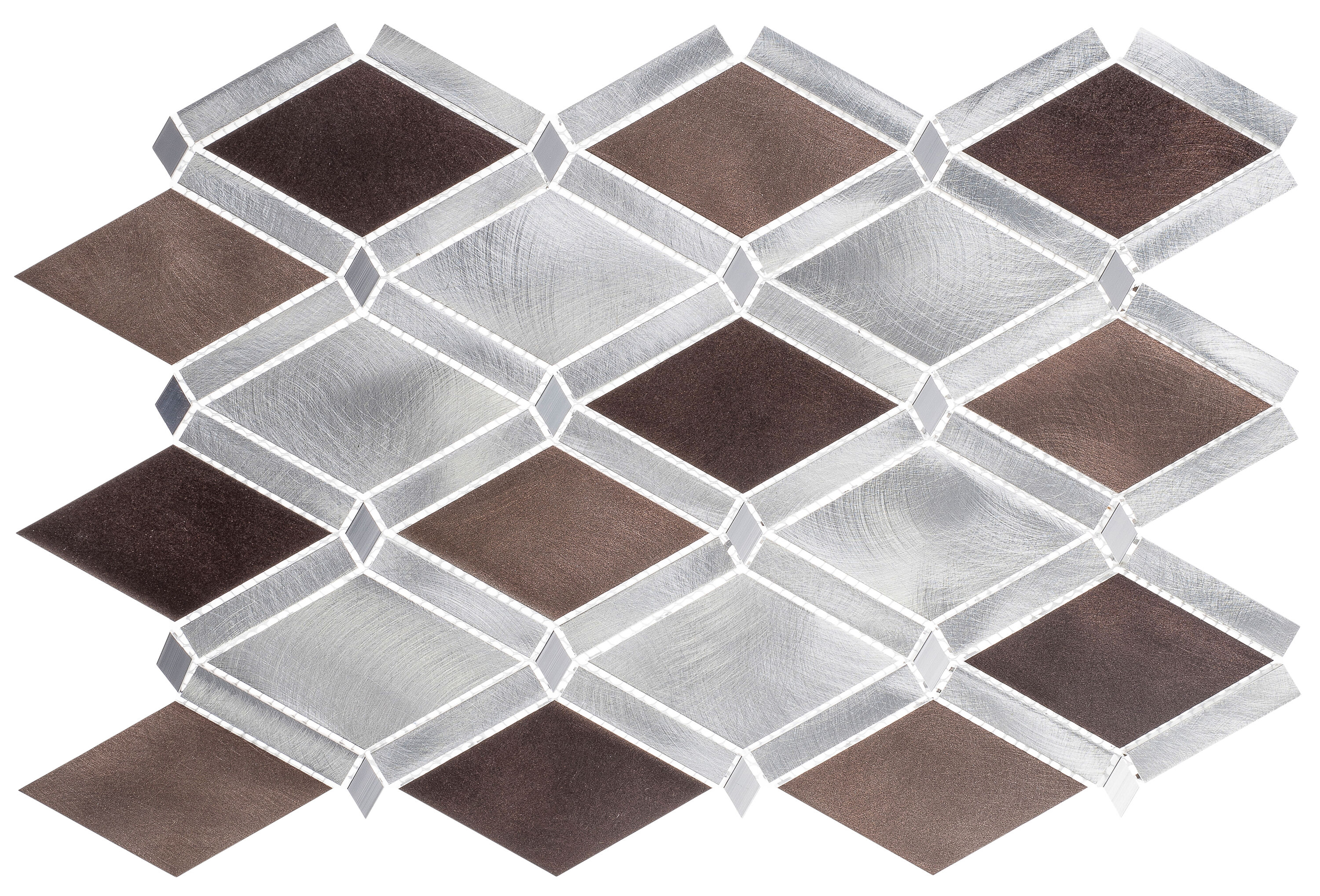 Andova Tiles ANDGEO399 GEOM Earth 10-in x 13-in Polished Metal Patterned Mosaic Floor and Wall Tile (0.9-sq. ft/ Piece)