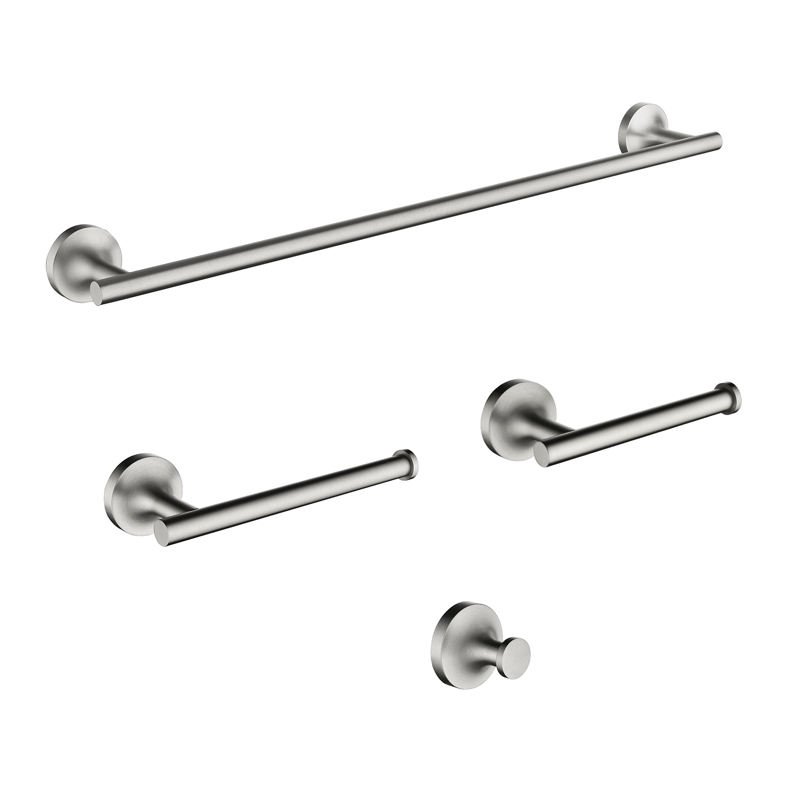 Brushed 4-Piece Bathroom Hardware Set Premium Stainless Steel Bath Towel  Bar Sets Wall Mounted Square Bathroom Accessories Kit, 23.6 Inch Brushed  Nickel 