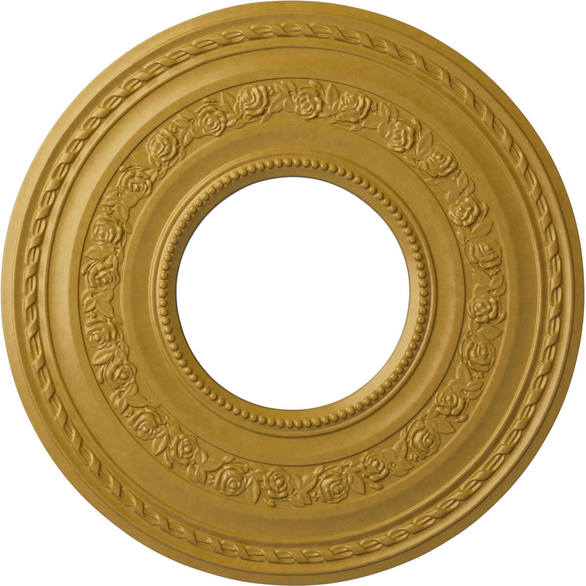 Ekena Millwork CM29ATIGS Anthony 29.375-in W x 29.375-in L Painted Iridescent Gold Polyurethane Whole Ceiling Medallion