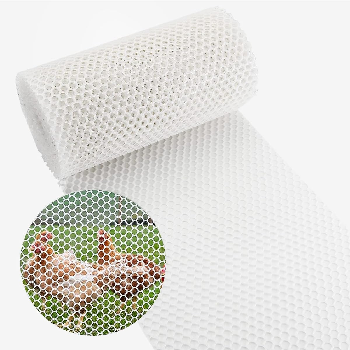Misopily Plastic Chicken Wire Fencing 15.7IN x 66FT White Mesh Netting ...