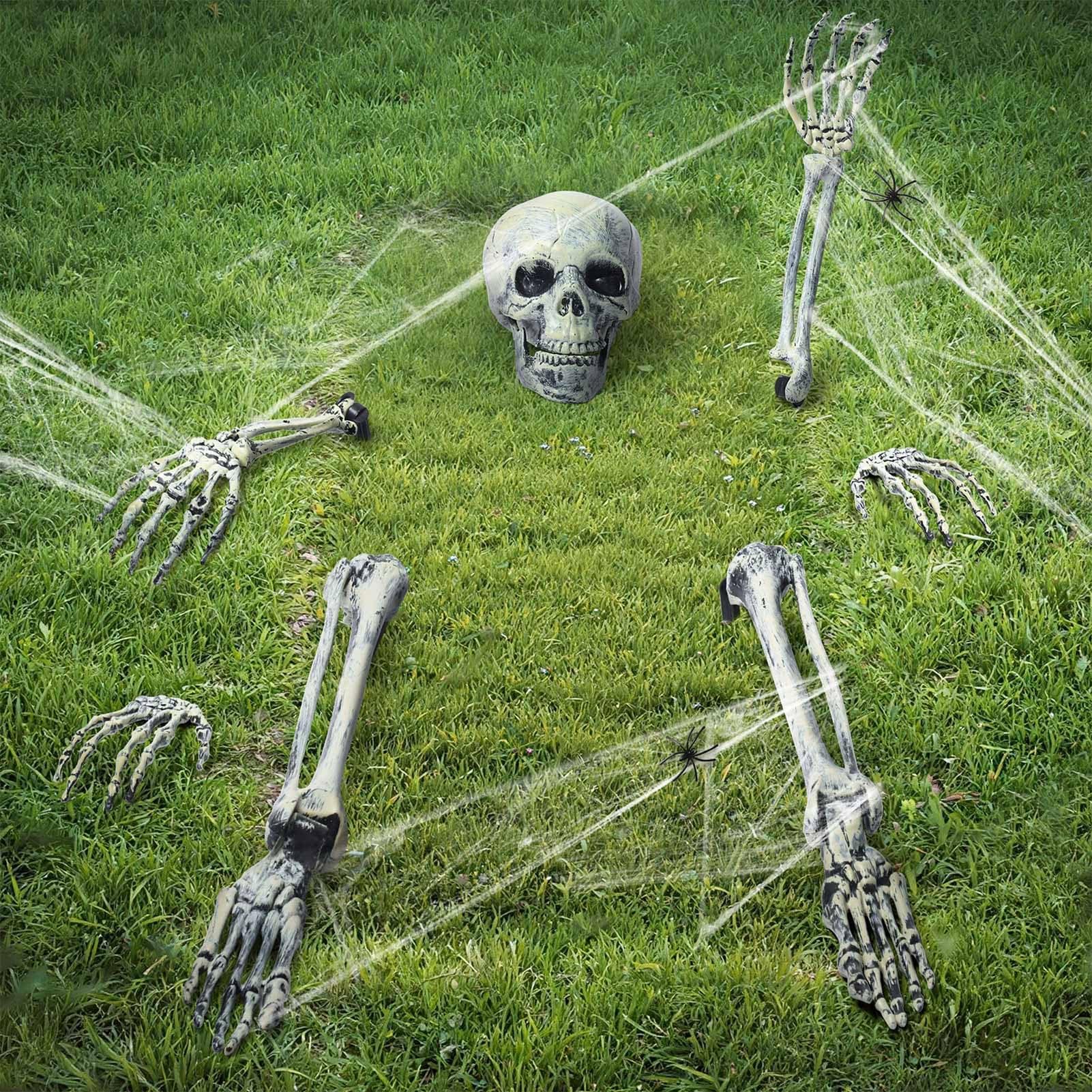 DYRCJ  Halloween Decorations Skeleton Groundbreaker Set 8 Pieces Skeleton Coming Out of Ground for Yard Lawn Garden Graveyard Party Supplies