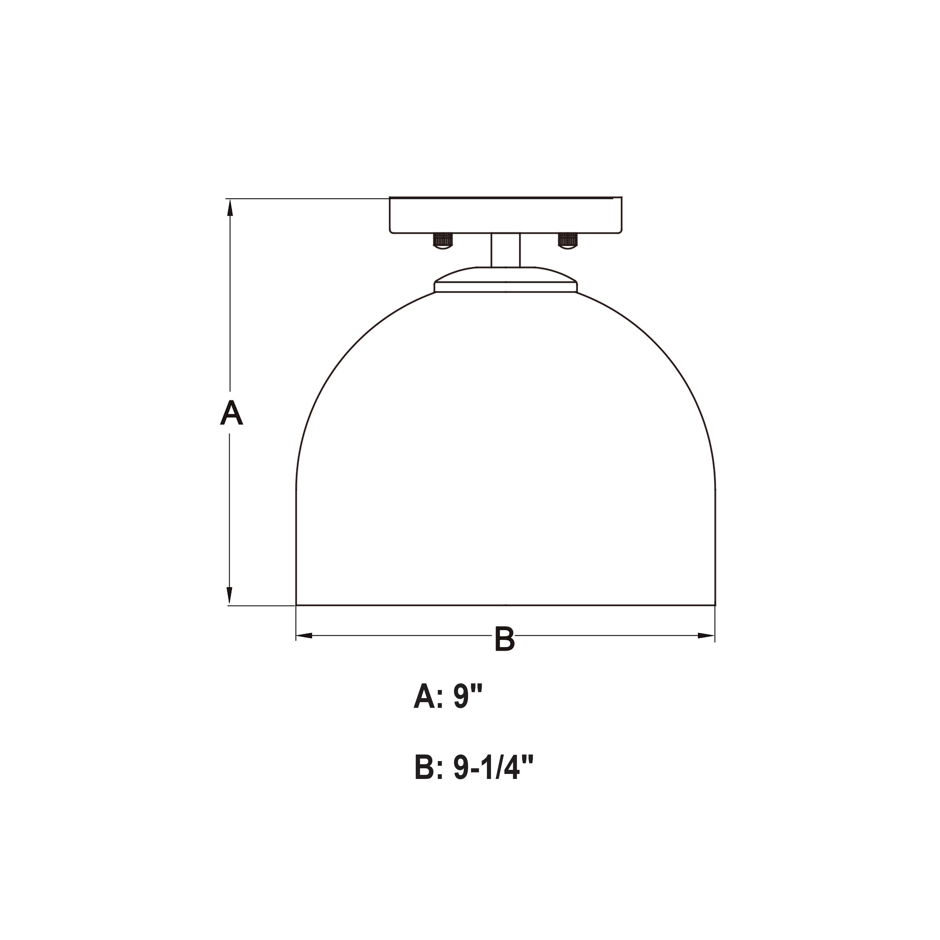 Shelby 9.25-Inch Brass and White Glass Semi-Flush Mount Light