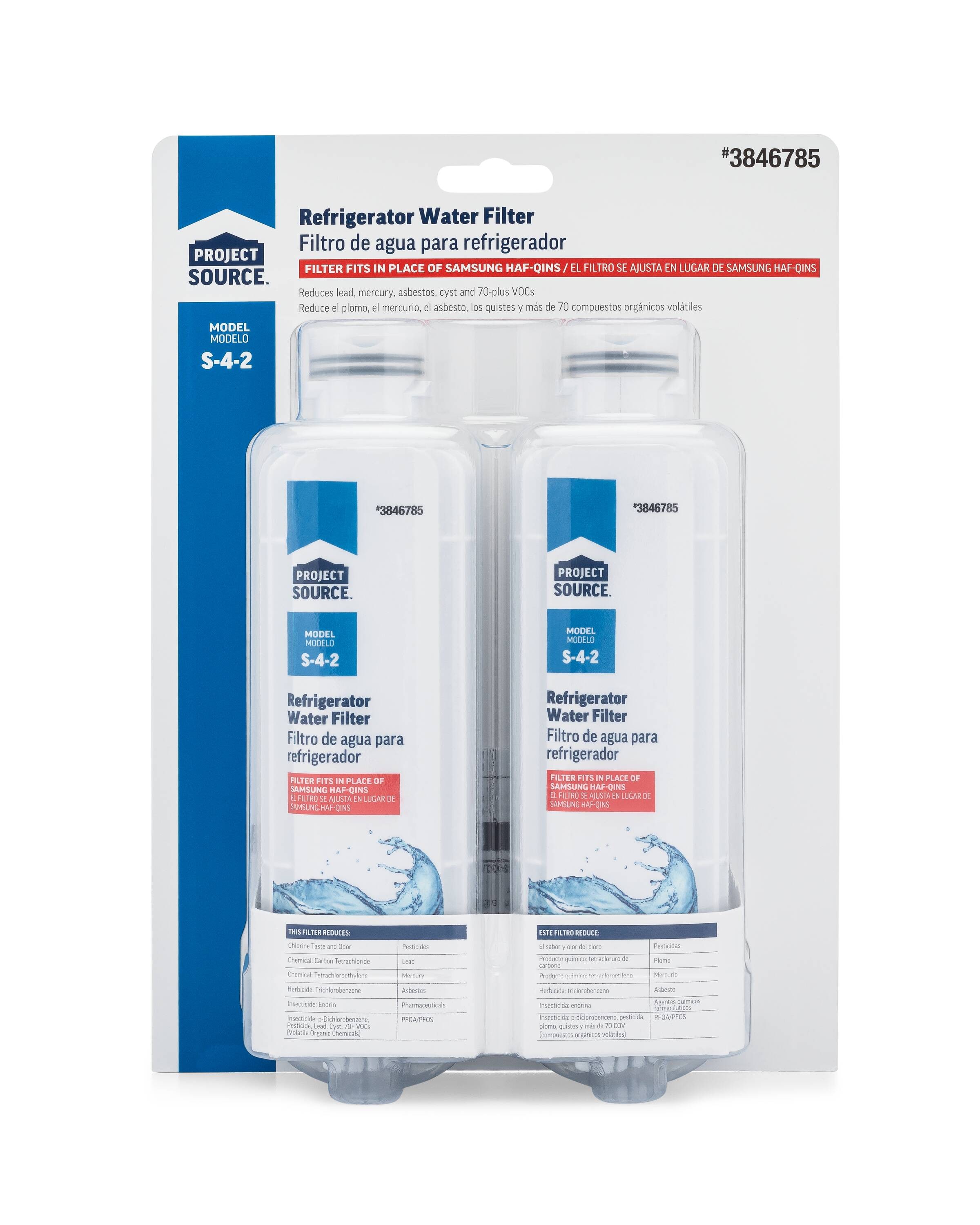 Lowe’s Project Source shops Model S-4-2 Refrigerator Water Filter #3846785 2 Pack