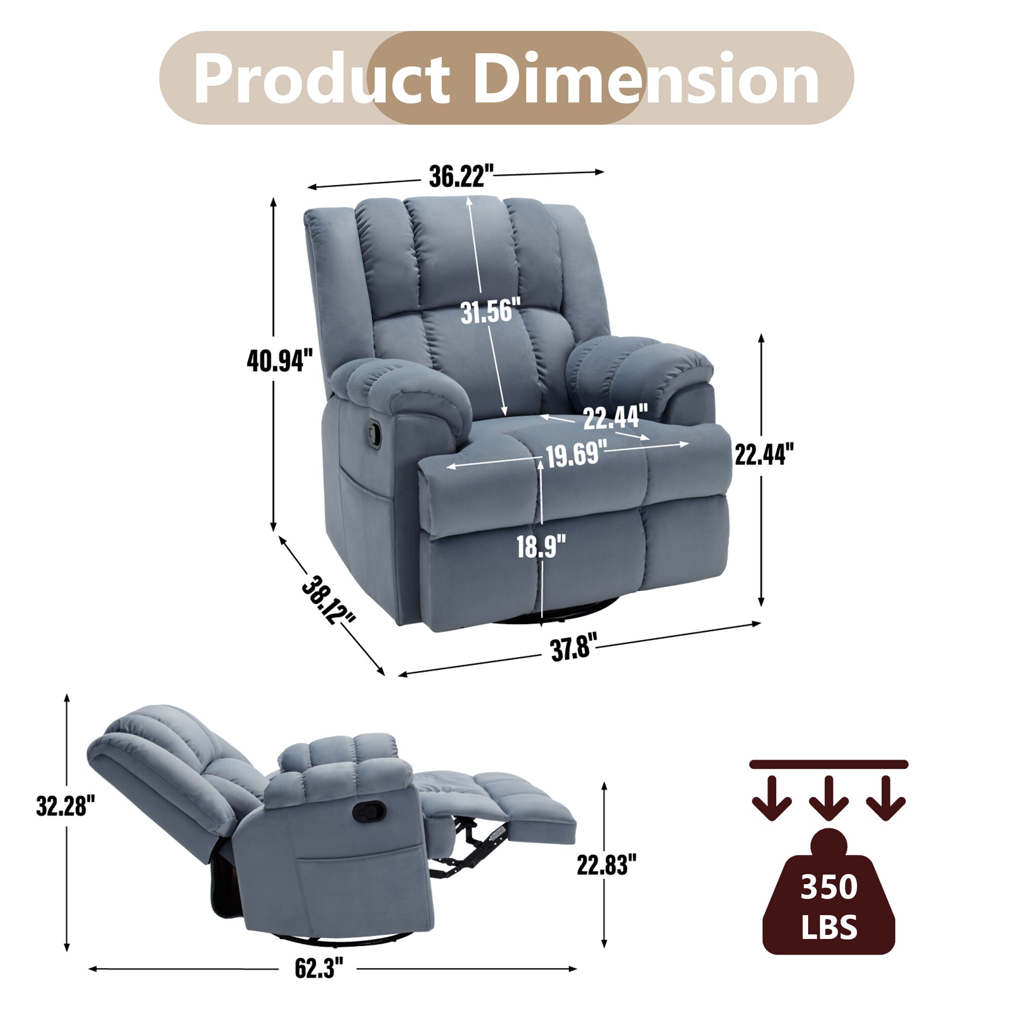 Boyel Living BL-CM839BL recliners - View #3