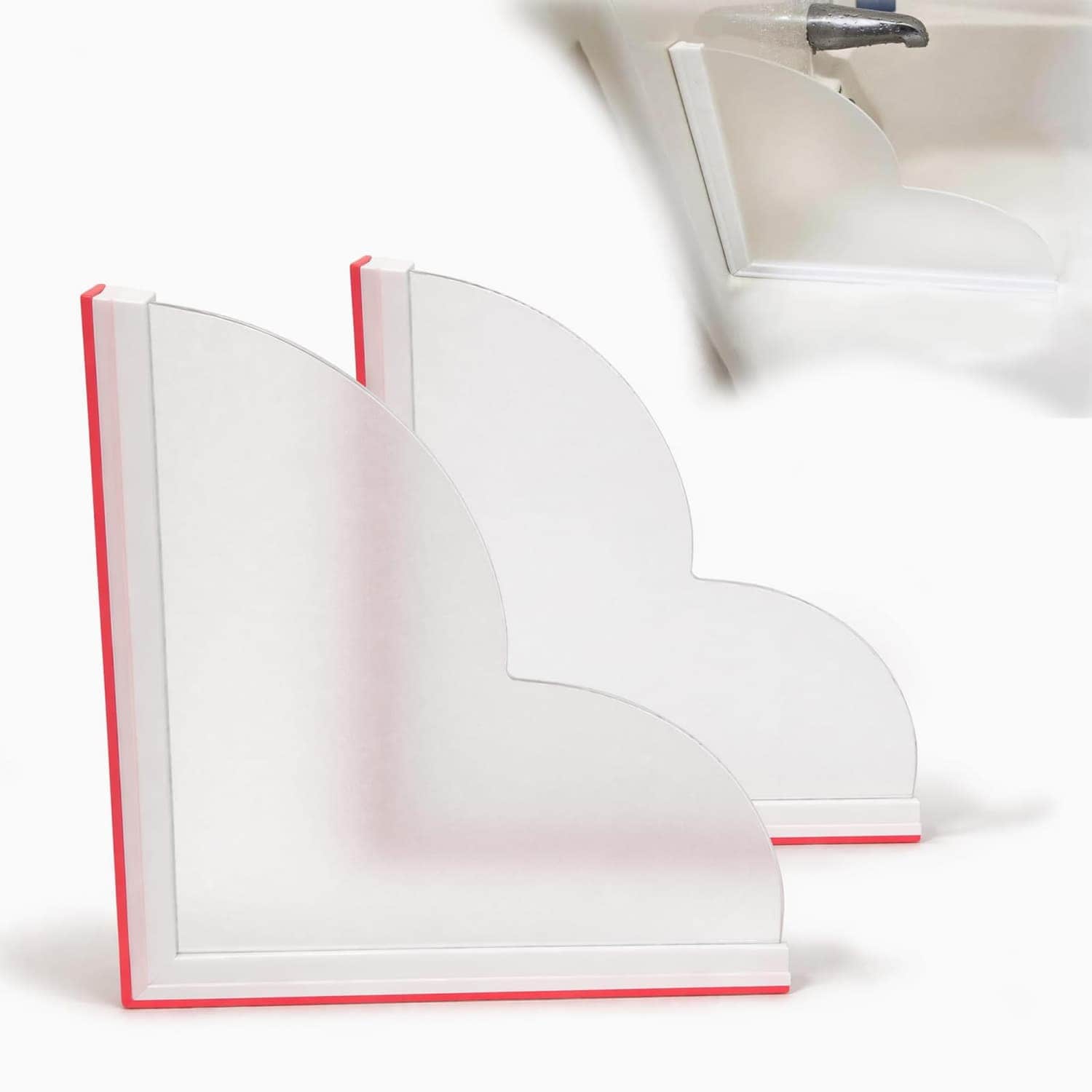 Angel Sar 2-Pack Silicone Acrylic Clear Shower Splash Guard with Strong Adhesive and Sealant for Bathtub