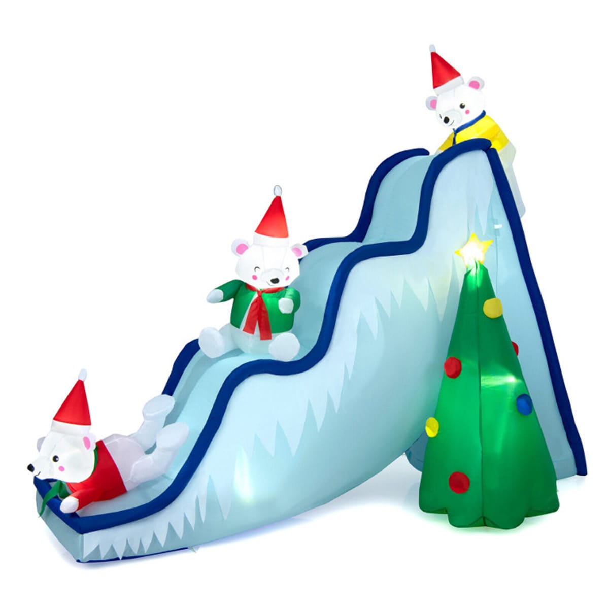 VERYKE LL-CST029 9FT Christmas Decoration Inflatable Polar Bear Slide Scene Decoration