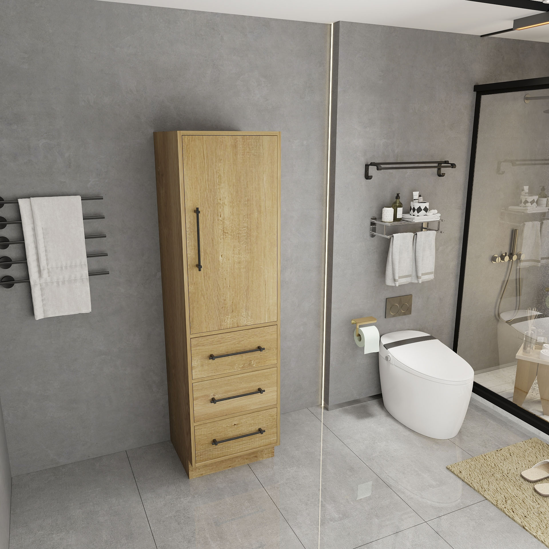 BV Better Vanity VICTORIAS72-OAK Bathroom-Wall-Cabinets - View #4