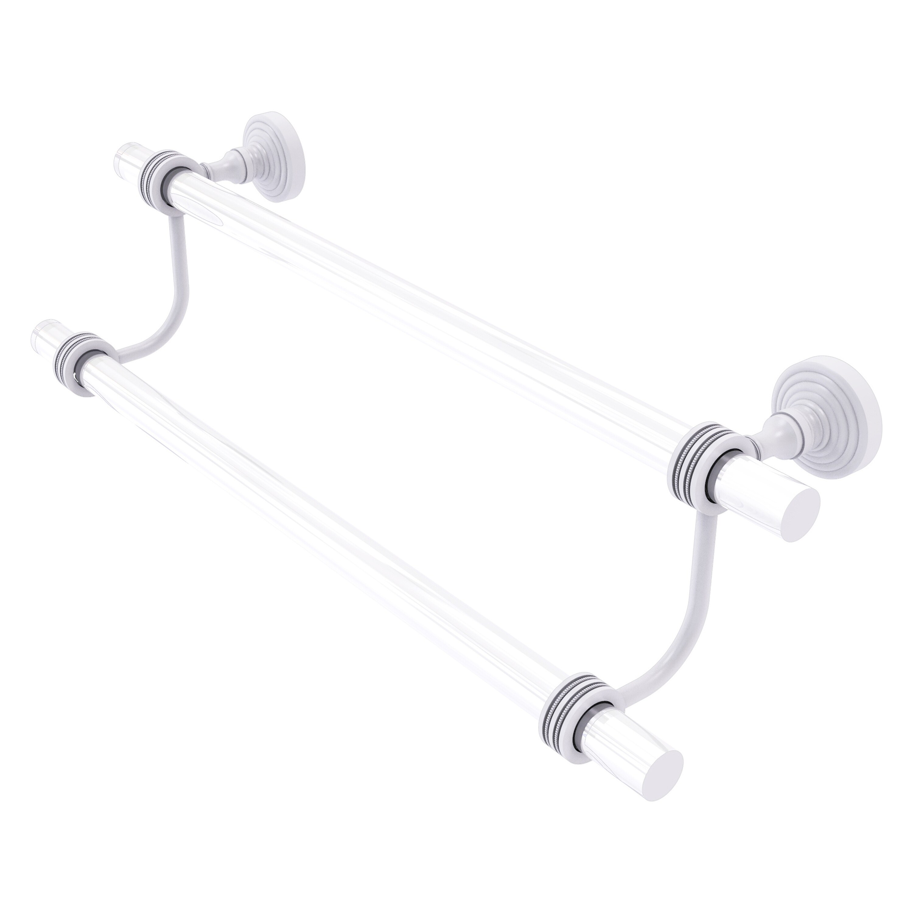 Allied Brass PG-72D-24-WHM Pacific Grove 24-in double Matte White Wall mount Double Towel Bar