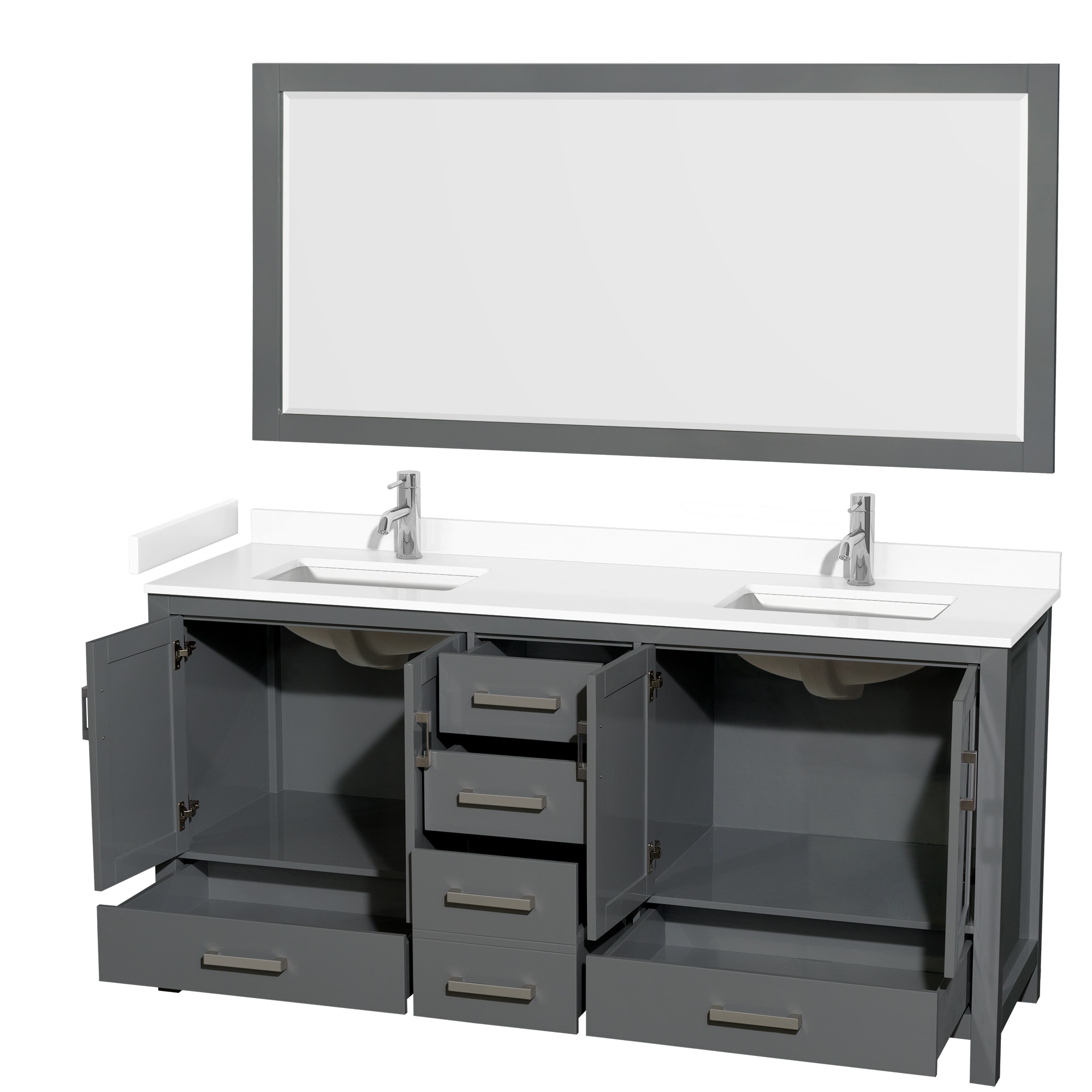 Wyndham Collection WCS141472DKGWCUNSM70 Bath-Vanity-Combo - View #2