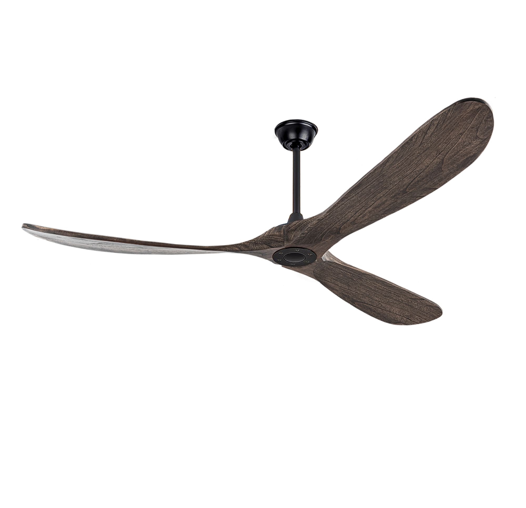 Bybafun YB5700060 70-in Outdoor Black with Solid Wood Blades Ceiling Fan Without Light - Remote Included ( 3 -Blade )