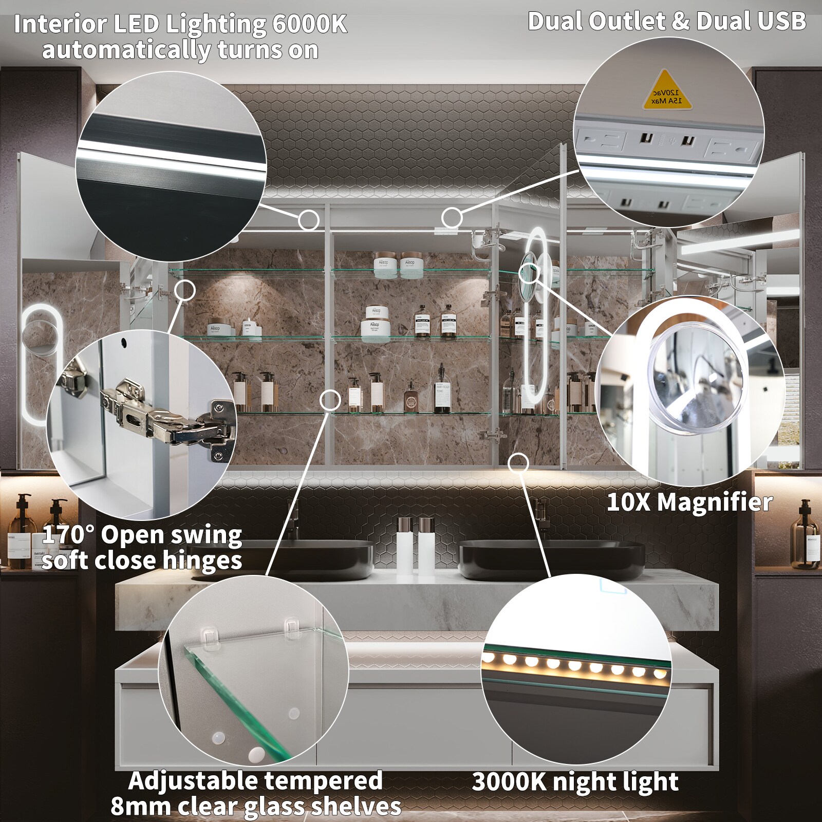 WELLFOR EX-V11MD6636 Bathroom-Medicine-Cabinets - View #3