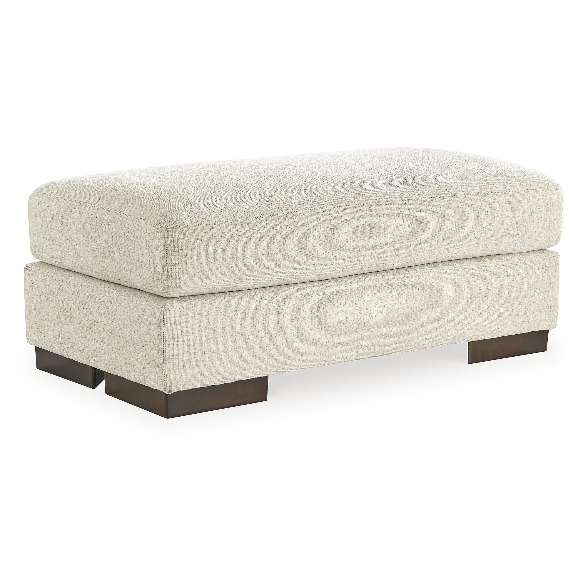 Signature Design by Ashley Maggie Polyester Upholstered Ottoman in Birch