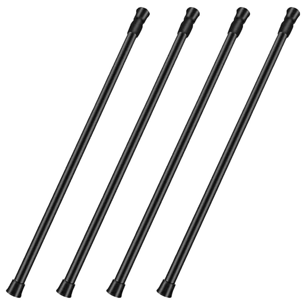 Etokfoks 4 pack sliding door security bars adjustable window safety lock bars 15 7 to 27 6 in with rubber tips black tension rods #LETPZY7Y0