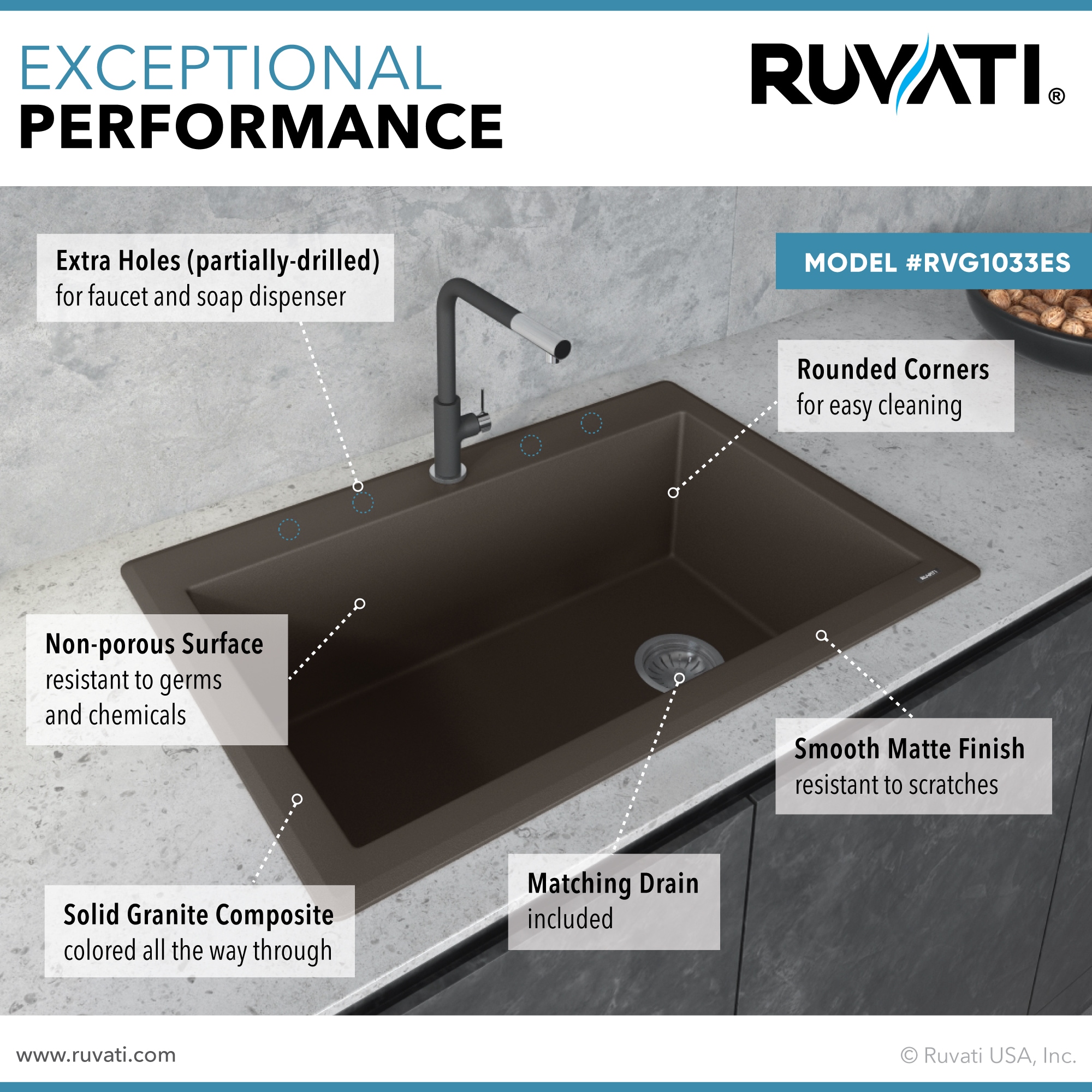 Ruvati RVG1033ES Kitchen-Sinks - View #7