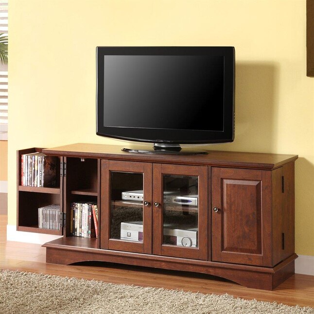 Walker Edison Transitional Brown Tv, Samsung 55 Inch Tv Table Stand