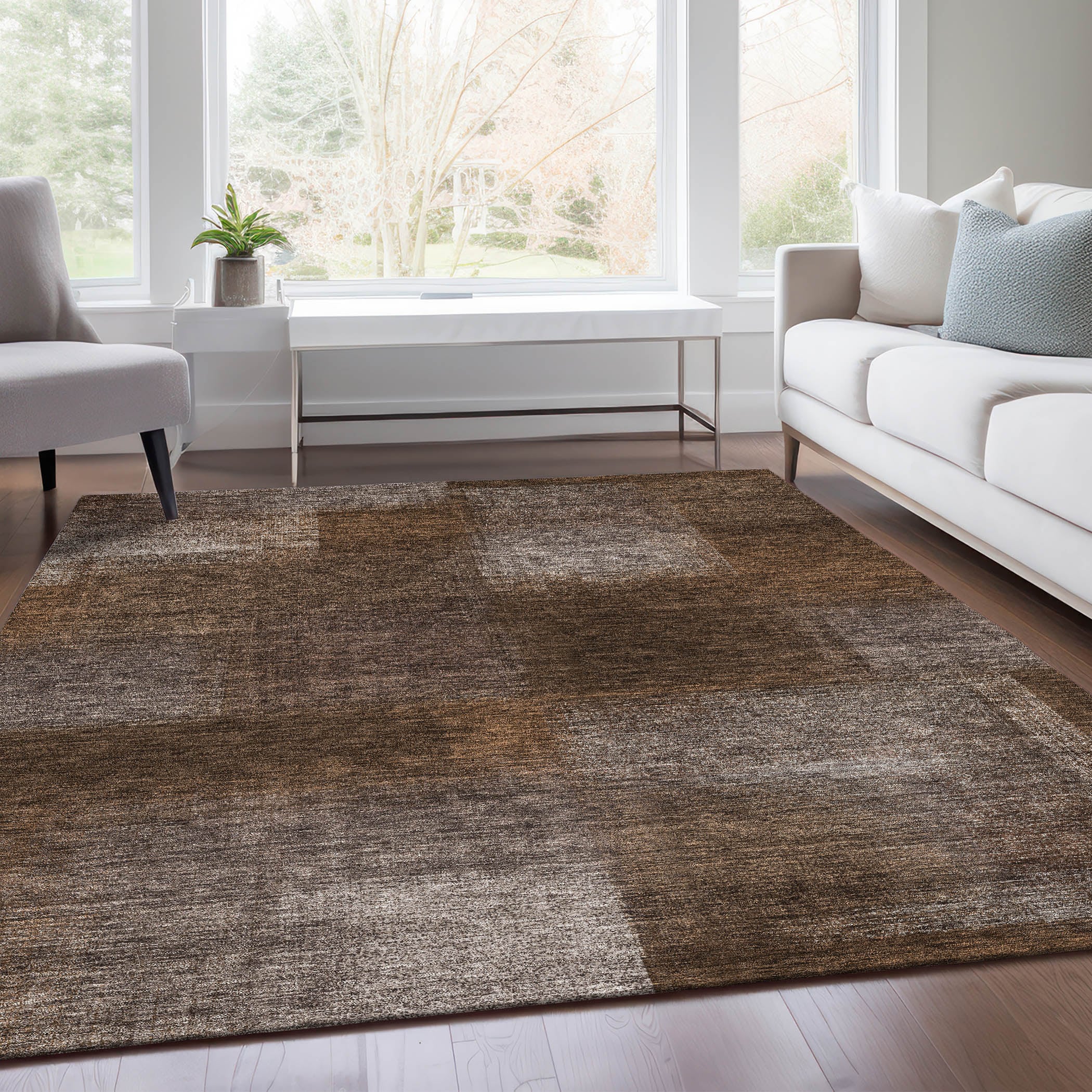 Addison Rugs ACN742CH8X10 Chantille ACN742CH 8 x 10 (ft) Polyester Chocolate Rectangular Indoor/Outdoor Geometric Machine washable Area rug