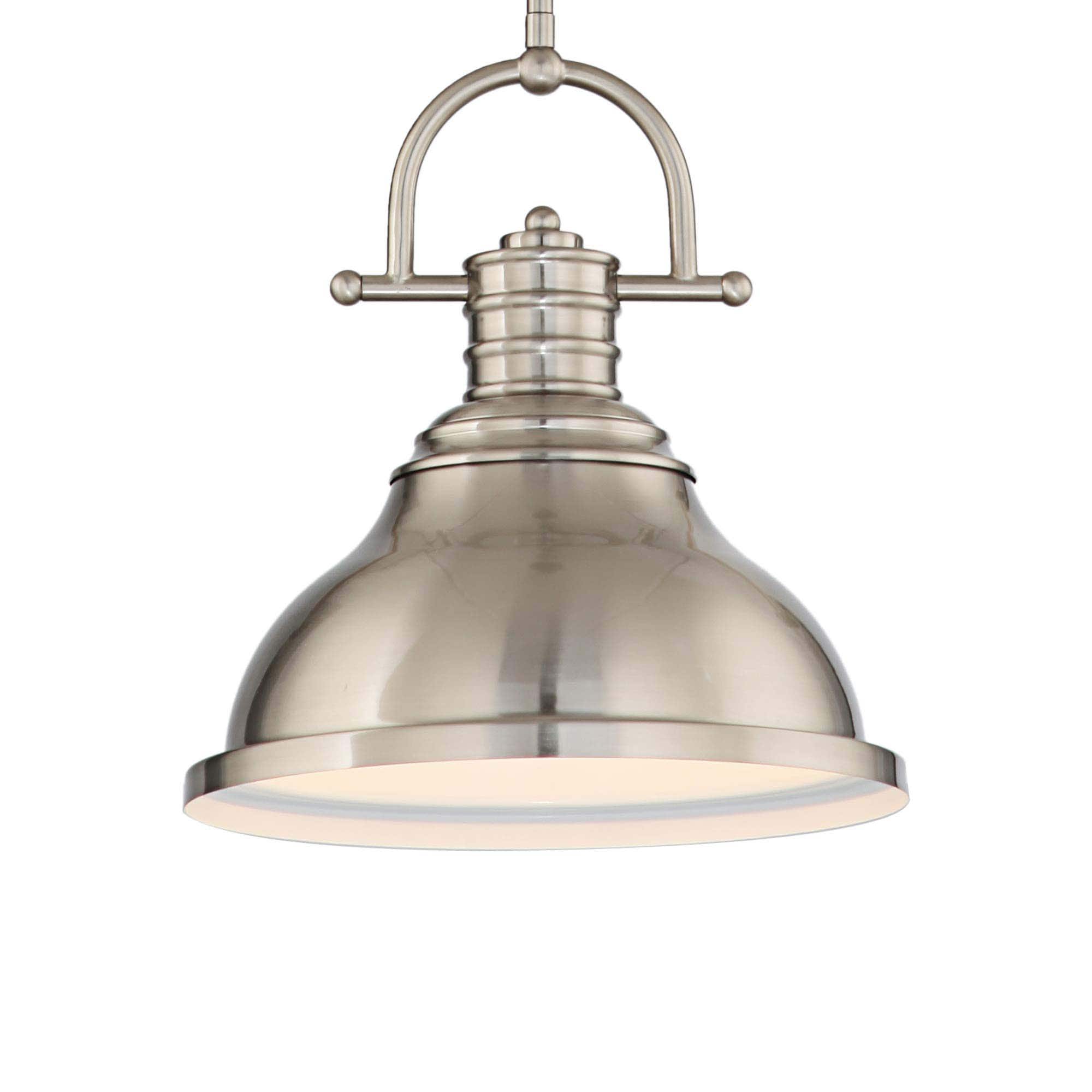 Brushed Nickel 12" Contemporary LED Pendant Light