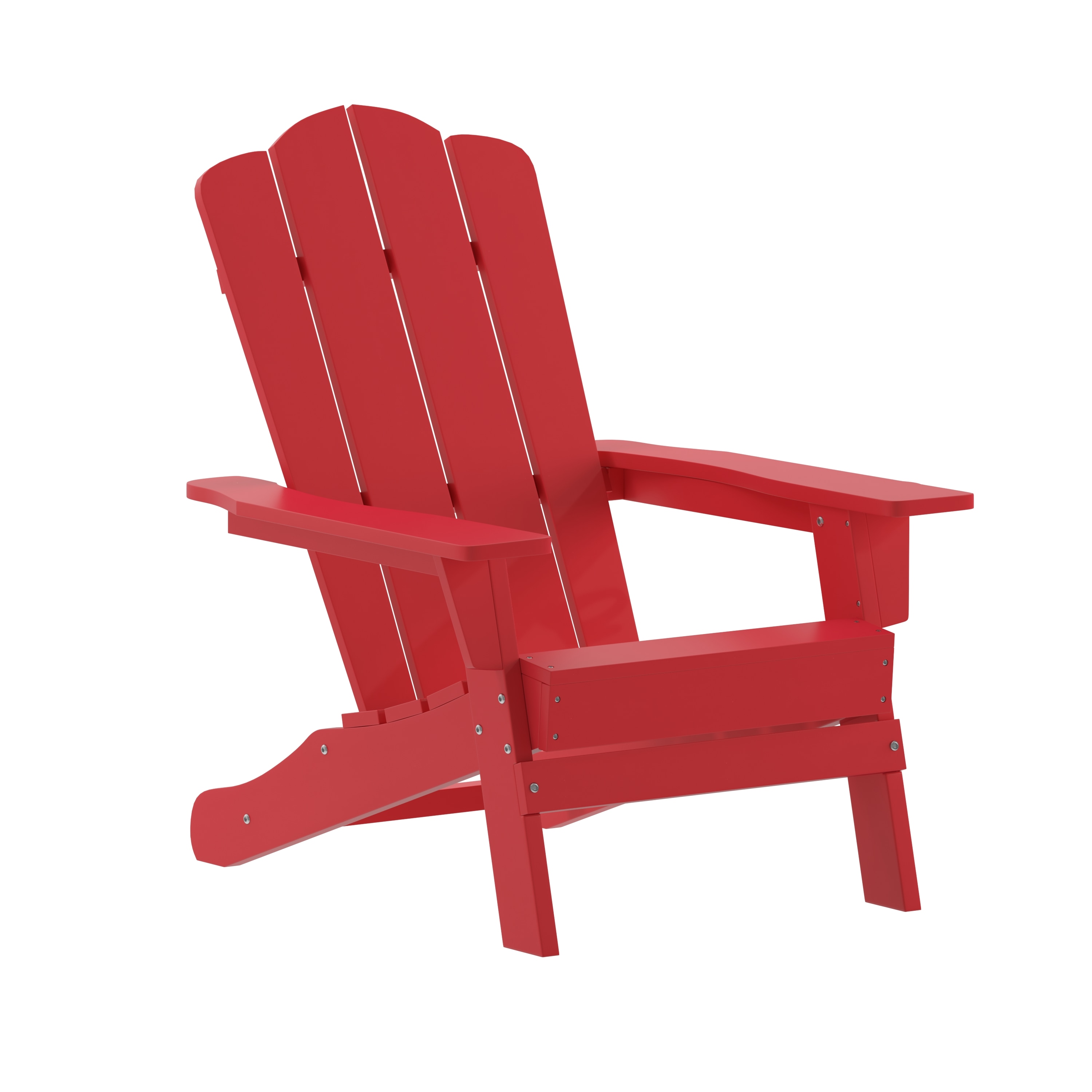 Taylor & Logan 196861084201 Nellis Set of 4 Red Plastic Frame Stationary Adirondack Chair with Solid Seat