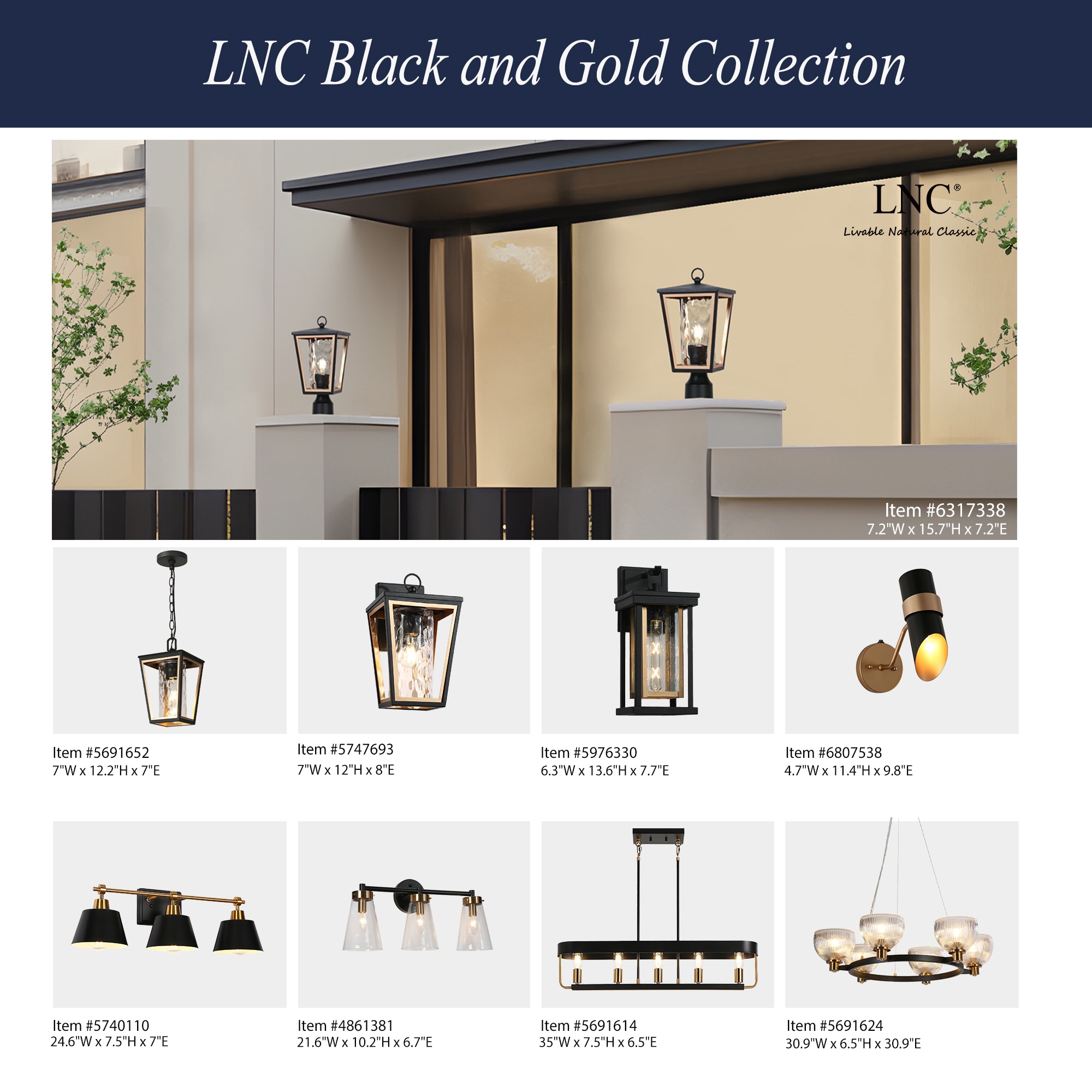 LNC HL506201BG Outdoor-Wall-Lighting - View #11