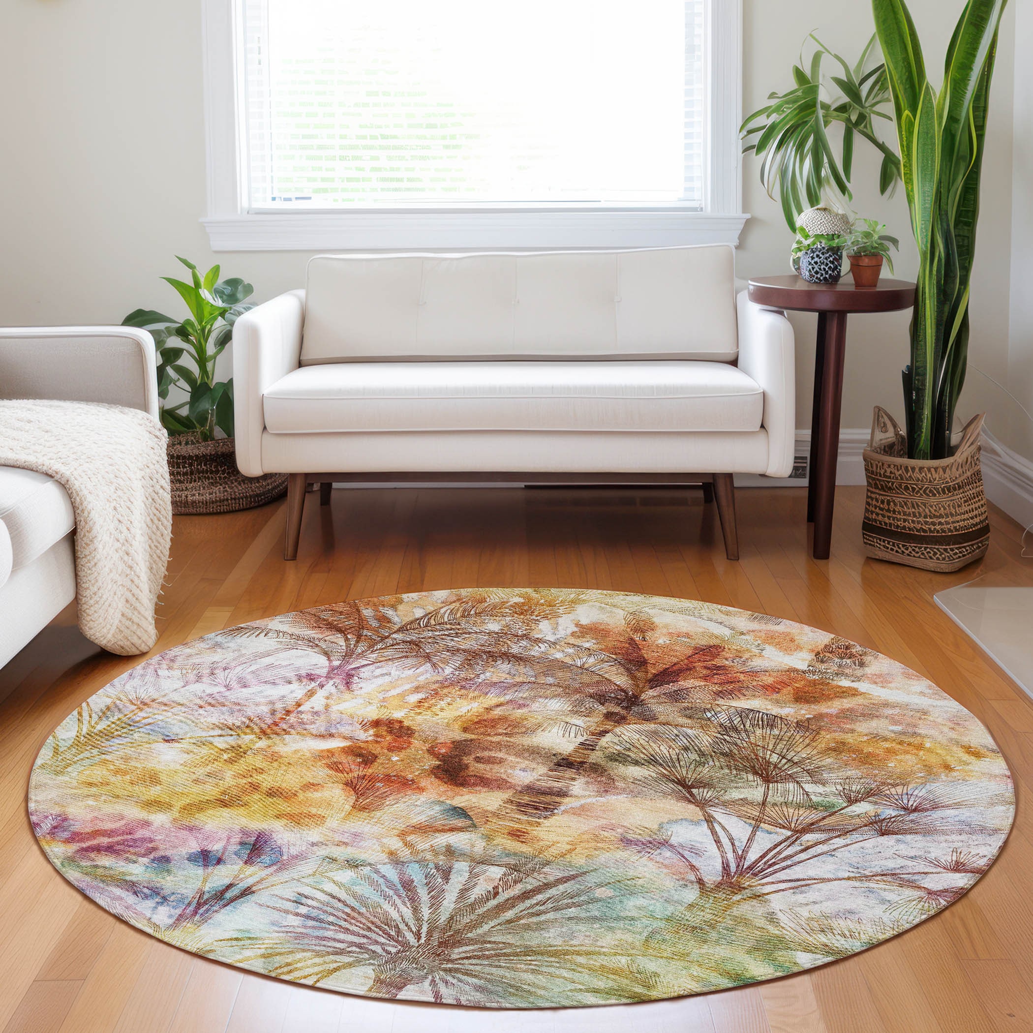 Addison Rugs AMF210MU8RO Mayfield AMF210MU 8 x 8 (ft) Loomed Polyester Multi Round Indoor Geometric Machine washable Area rug