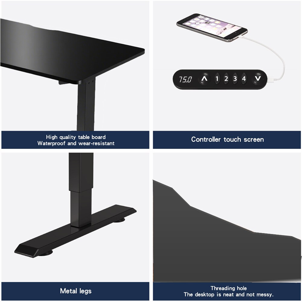 KTMBDW 55-in Black Height Adjustable Electric Standing Desk - Home ...
