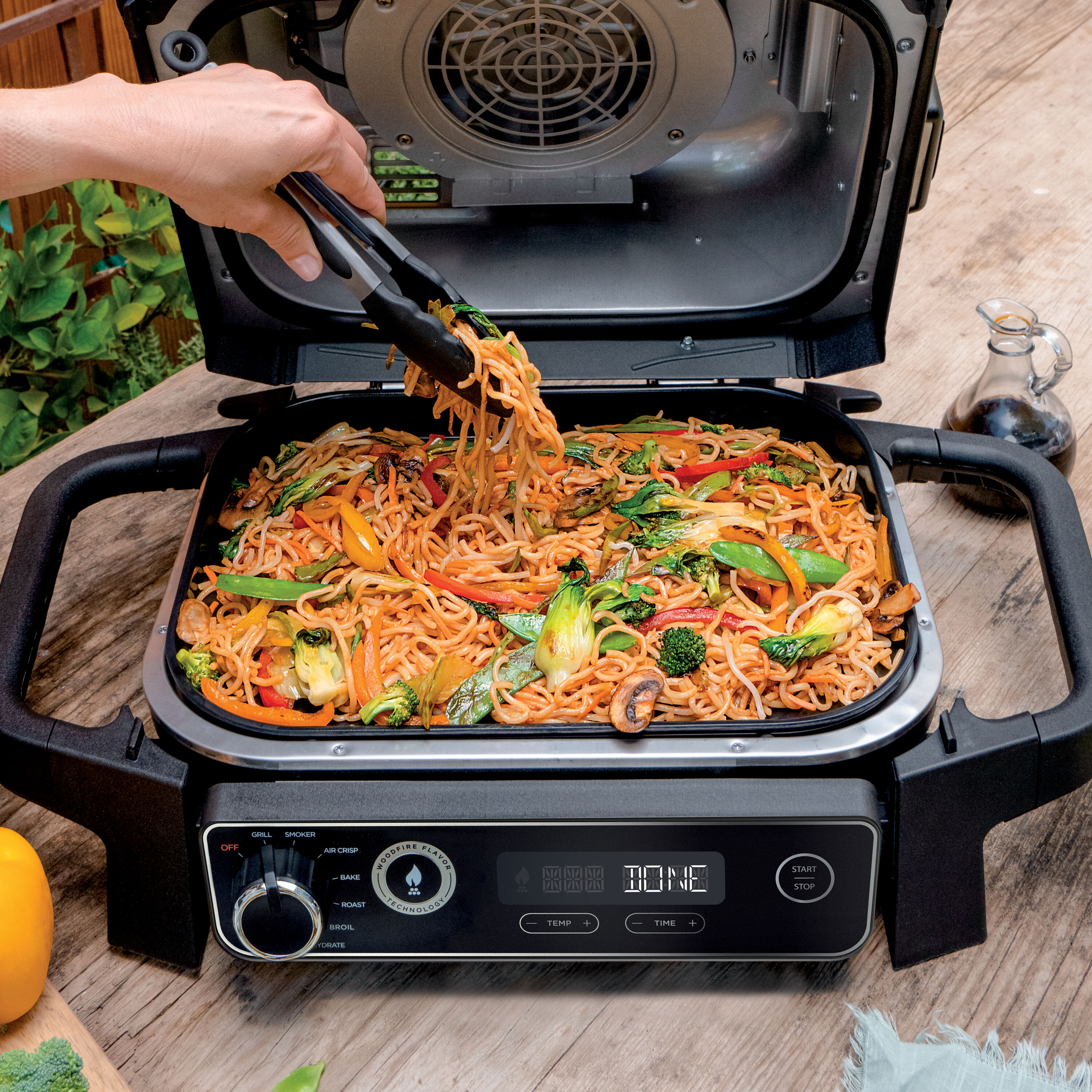 The Ninja Foodi XL Pro indoor grill is perfect for apartment