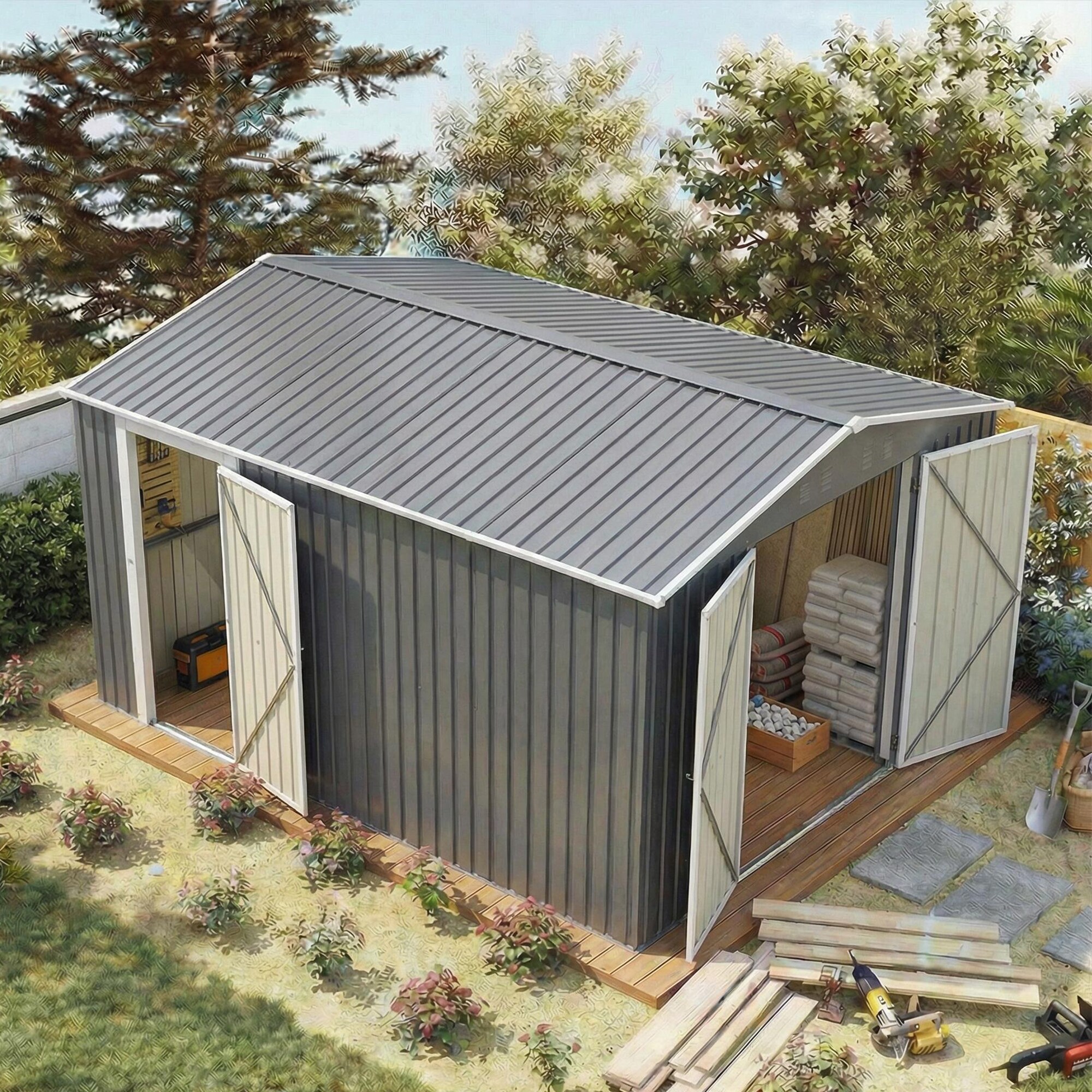 Mondawe MD-HG61M1381 Metal-Storage-Buildings-Sheds - View #3