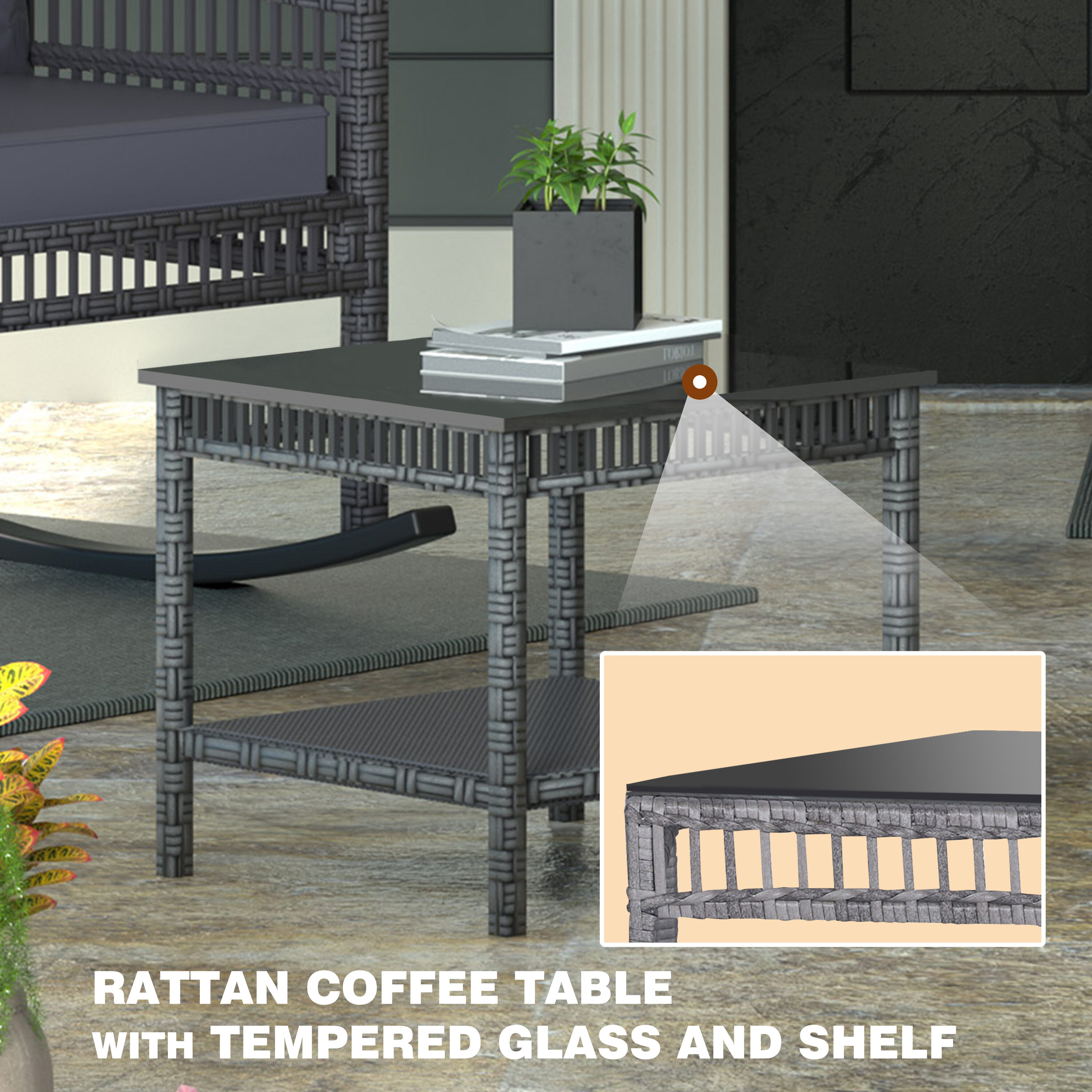 VEIKOUS PG0206-01-GY-CT1 Patio-Conversation-Sets - View #11