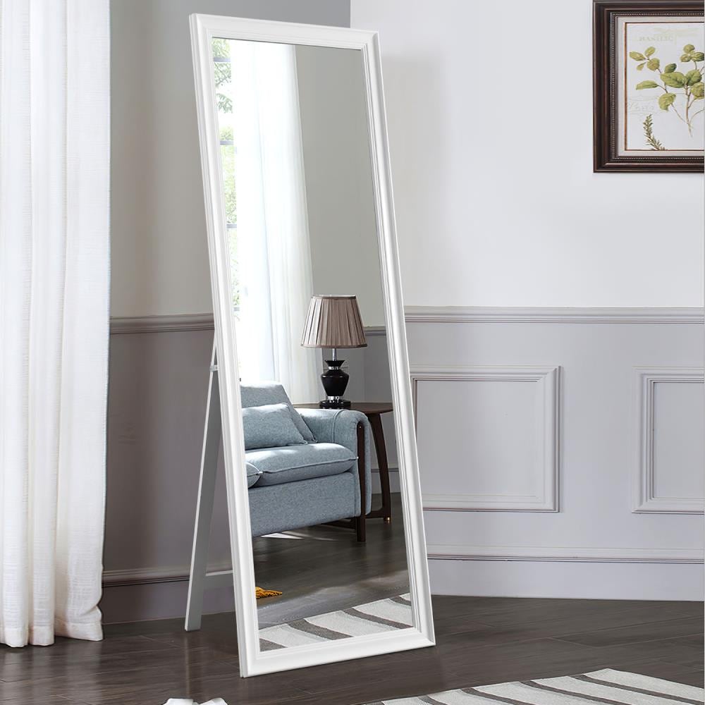 White Framed Full Length Floor Mirror, White Wood Framed Floor Mirror