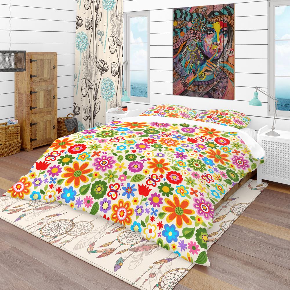 Designart BED18756-Q 3 -Piece Green Queen Duvet cover Set