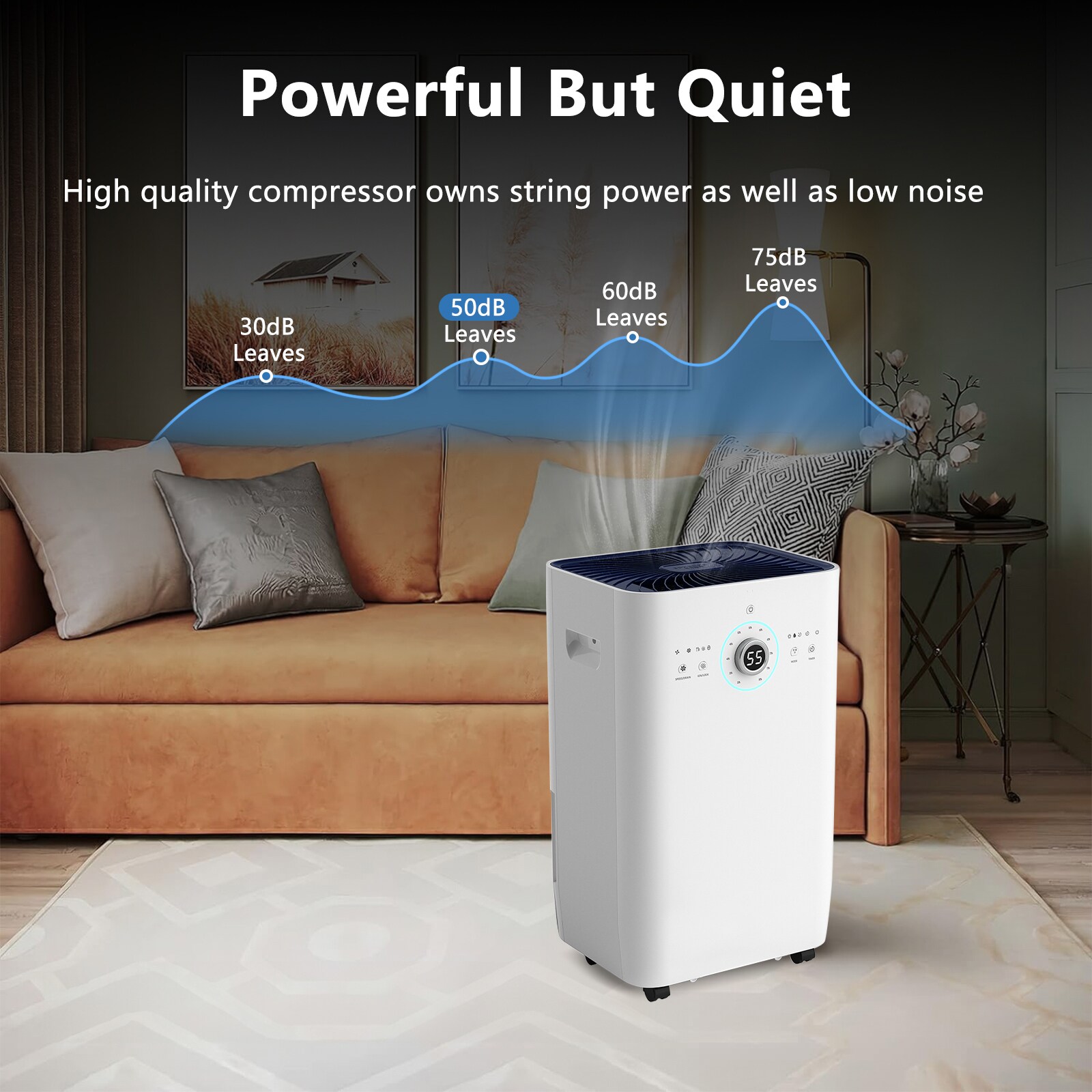 BLACK+DECKER 50-Pint 2-Speed Dehumidifier ENERGY STAR (For Rooms 3001+ sq ft)  in the Dehumidifiers department at