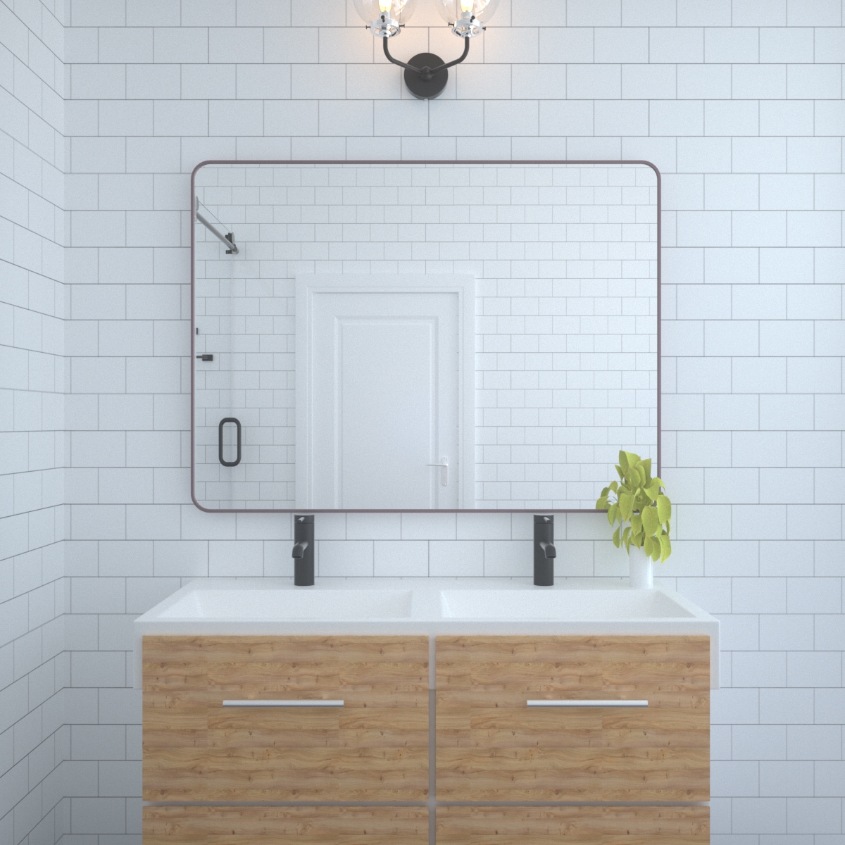 Forclover TAK-FMR4836ORB 48-Inches x 36-Inches Beveled Rectangle Bathroom Vanity Mirror ( Oil Rubbed Bronze )