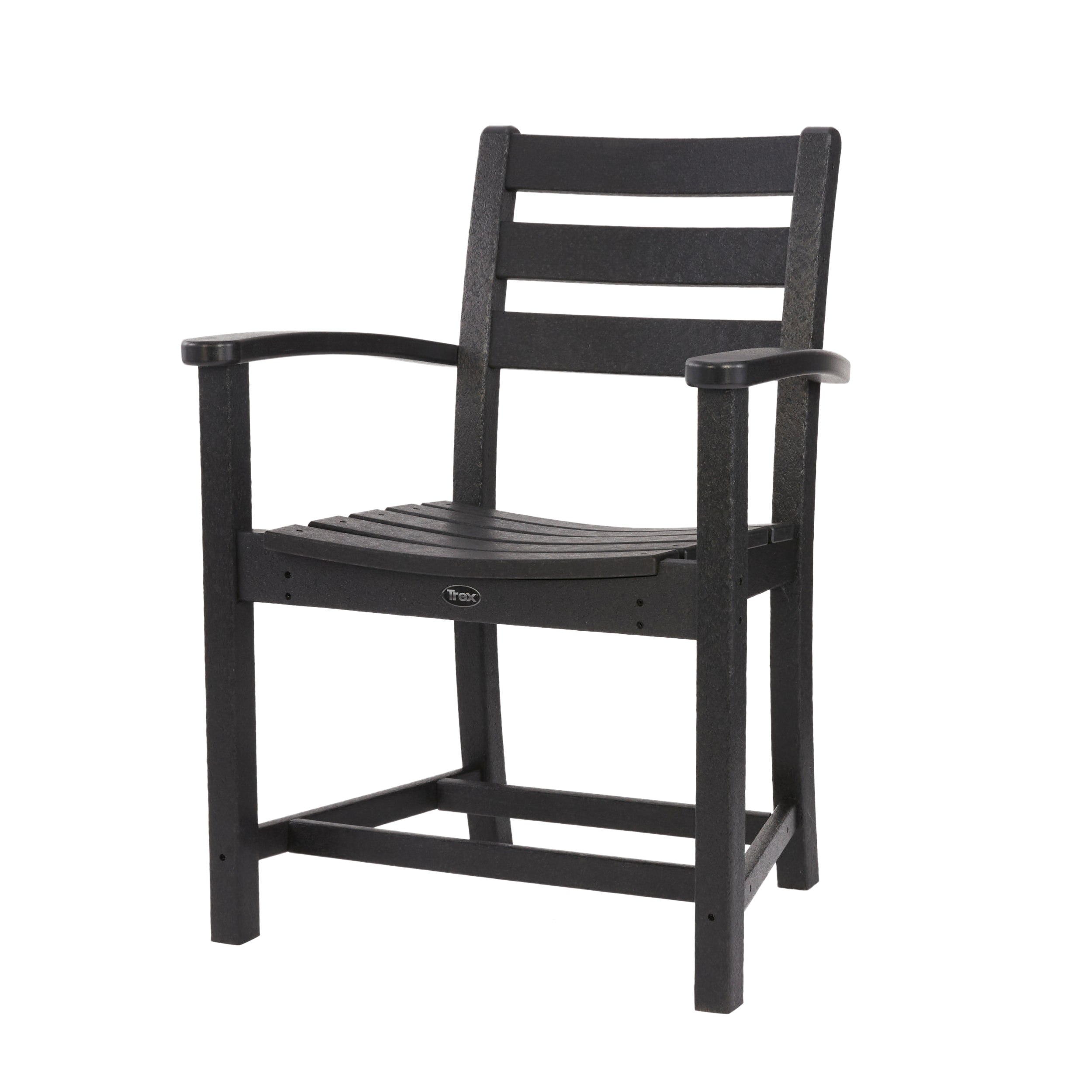 Charcoal Black Recycled Plastic 4-Person Round Dining Set