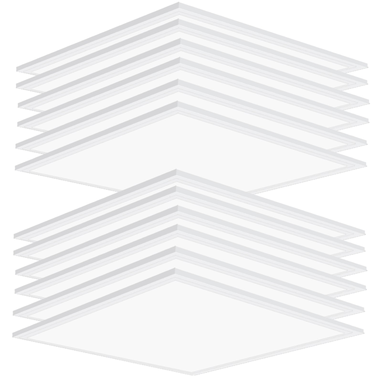 Bieuoram 12 Pack 2x2 LED Flat Panel Lights for Drop Ceiling Troffer Replacement Light Fixture 5800LM 5000K Dimmable 0-10V ETL Listed