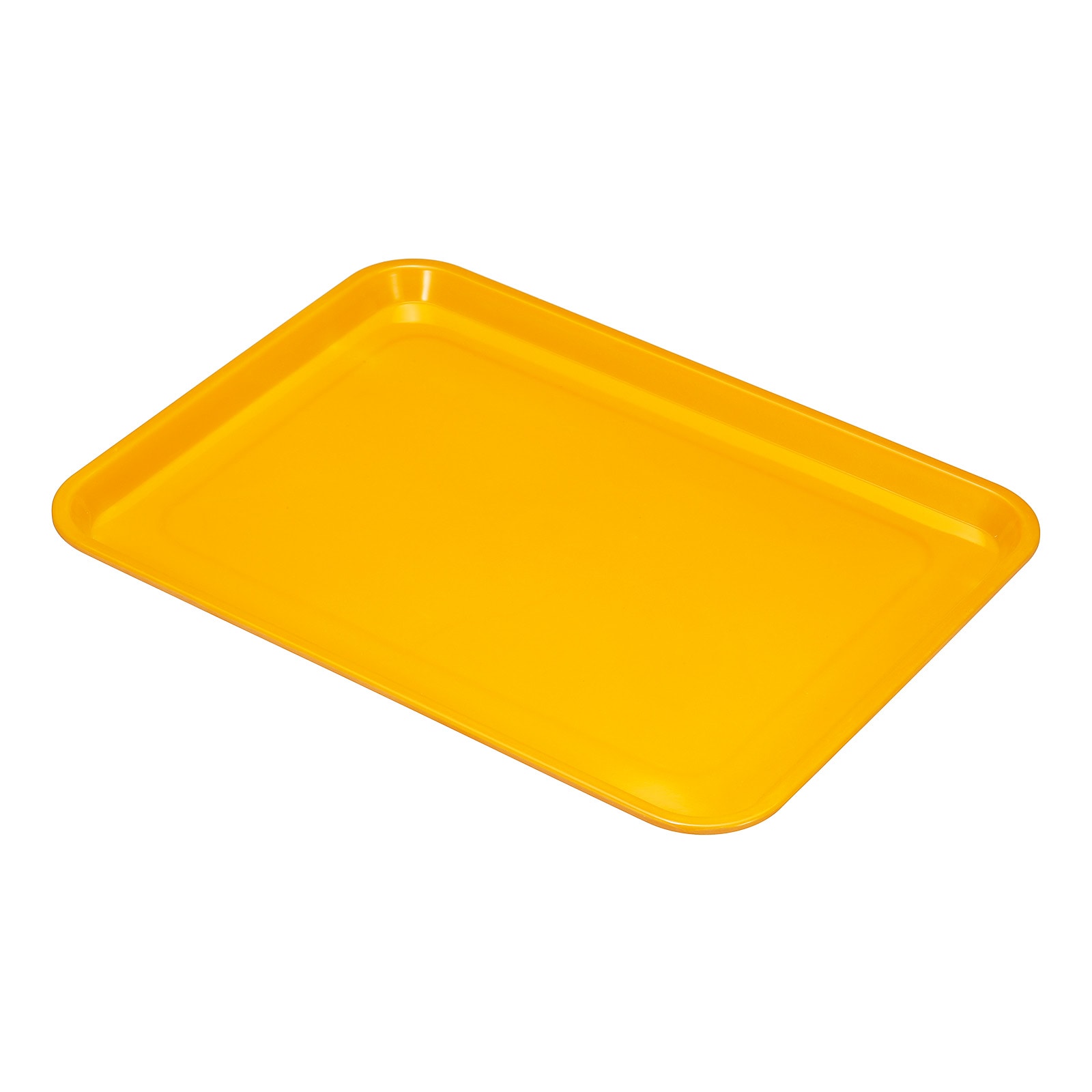 PATIKIL 13x10 Inch Fast Food Tray Plastic Reusable Recyclable Multi-Purpose Rectangle Serving Tray for Restaurant Home Kitchen Yellow