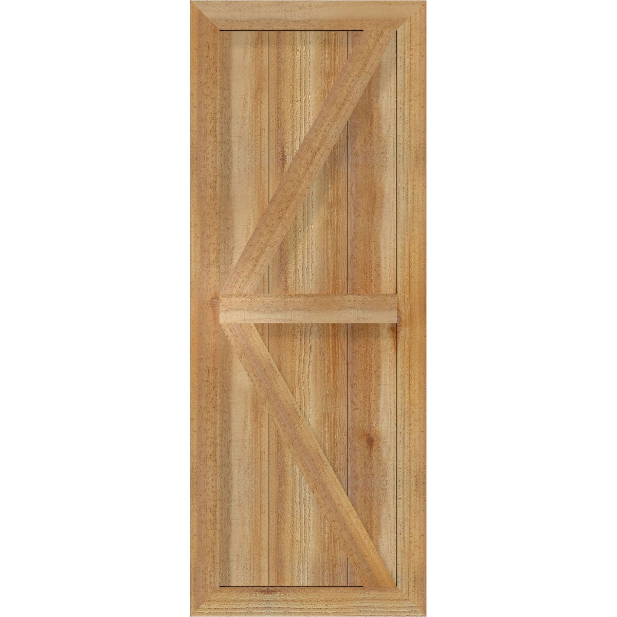 Ekena Millwork RBF06Z16X042RWR 16.125-in W x 42-in H Unfinished Paintable/Stainable Board and batten Framed with z-bar Wood Exterior Shutters ( 2 -Pack )