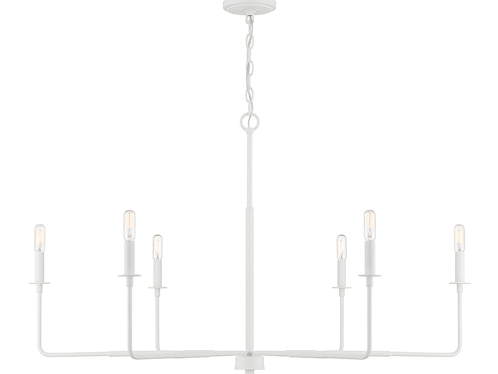 Savoy House Essentials 1-2221-6-83 Salerno 6 -Light Matte White Modern/contemporary For Use in Bedrooms, Dining Rooms, Foyers, Kitchens, Living Rooms Chandelier