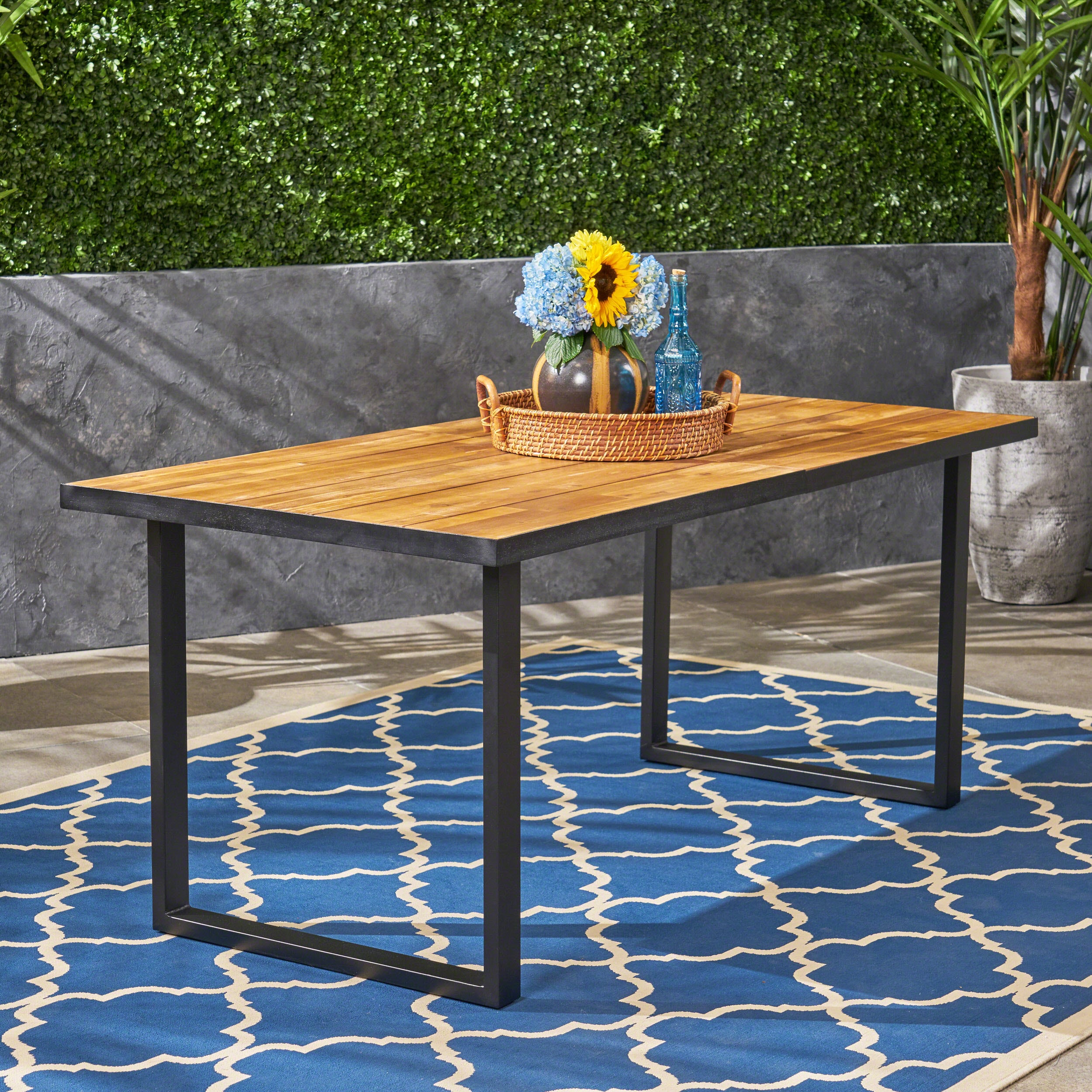 Christopher Knight Home Kyston Outdoor 70 Inches Acacia Wood and Iron ...