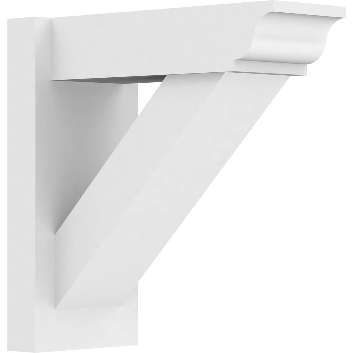 Ekena Millwork OUTP07X16X16TRA01 7-in W X 16-in D X 16-in H Traditional Architectural Grade PVC Outlooker with Traditional Ends
