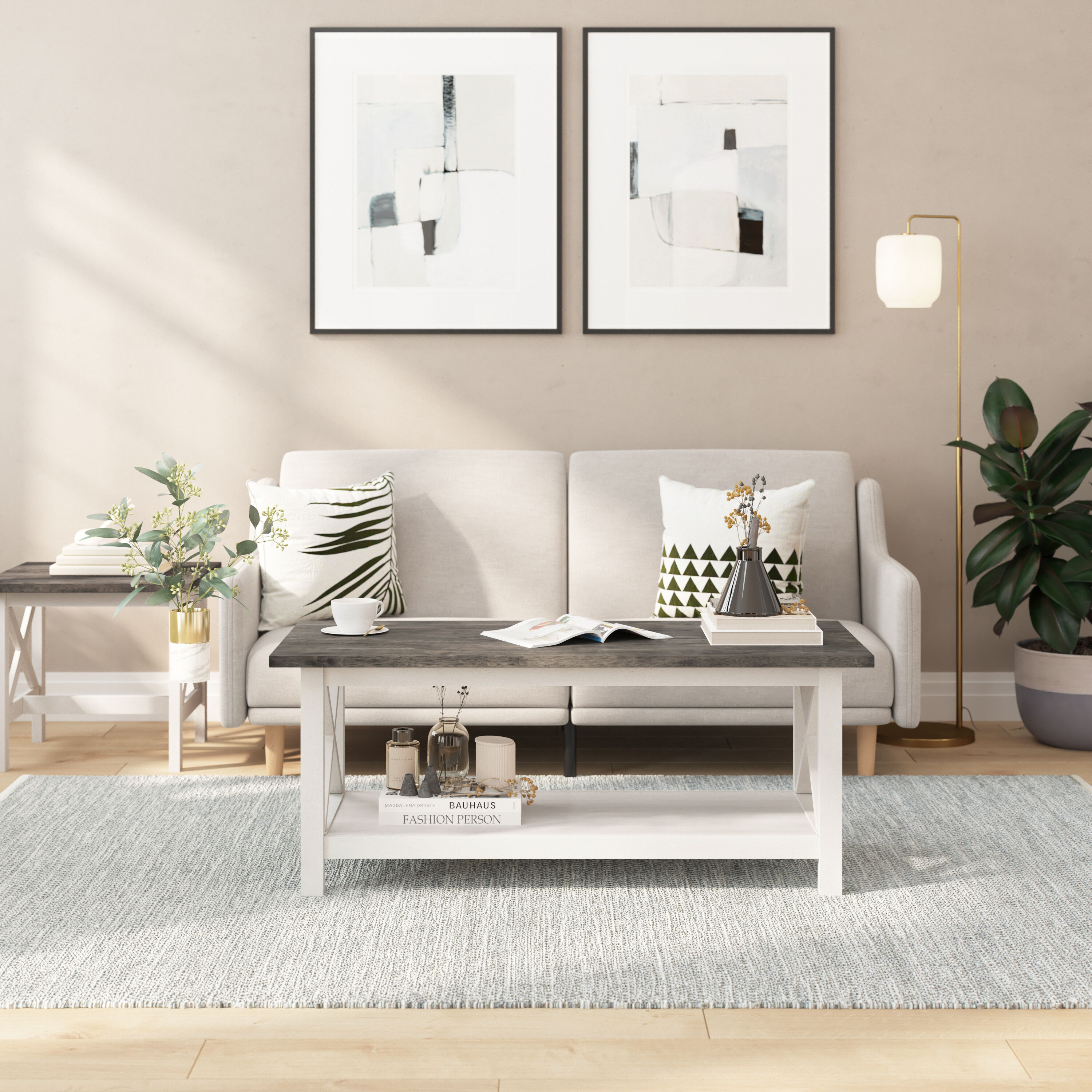 Taylor & Logan 196861127960 Jameson Gray MDF Rustic Coffee Table