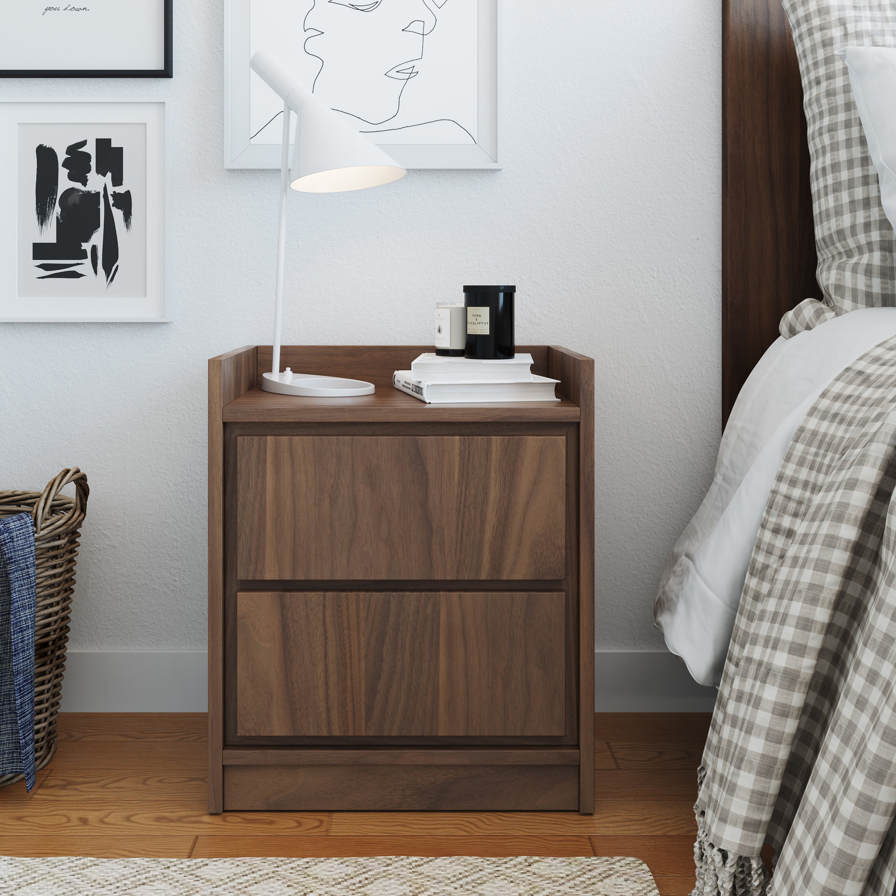 Boyd Sleep ADNSWN168 Adagio Low Profile Nightstand with Swing Front Door Storage