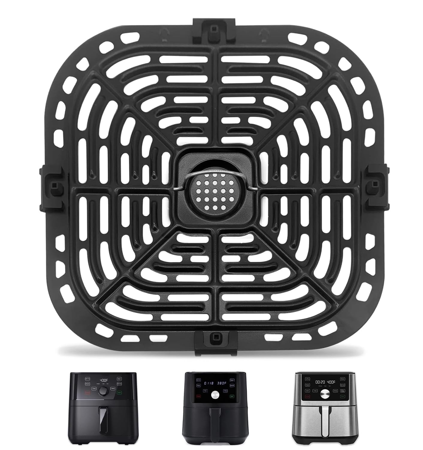 Misopily Air Fryer Replacement Tray Grill Plate Crisper Plate Rack for 6 Quart Air Fryer Dishwasher Safe Nonstick Food Grade Stainless Steel Set #L05MS09074