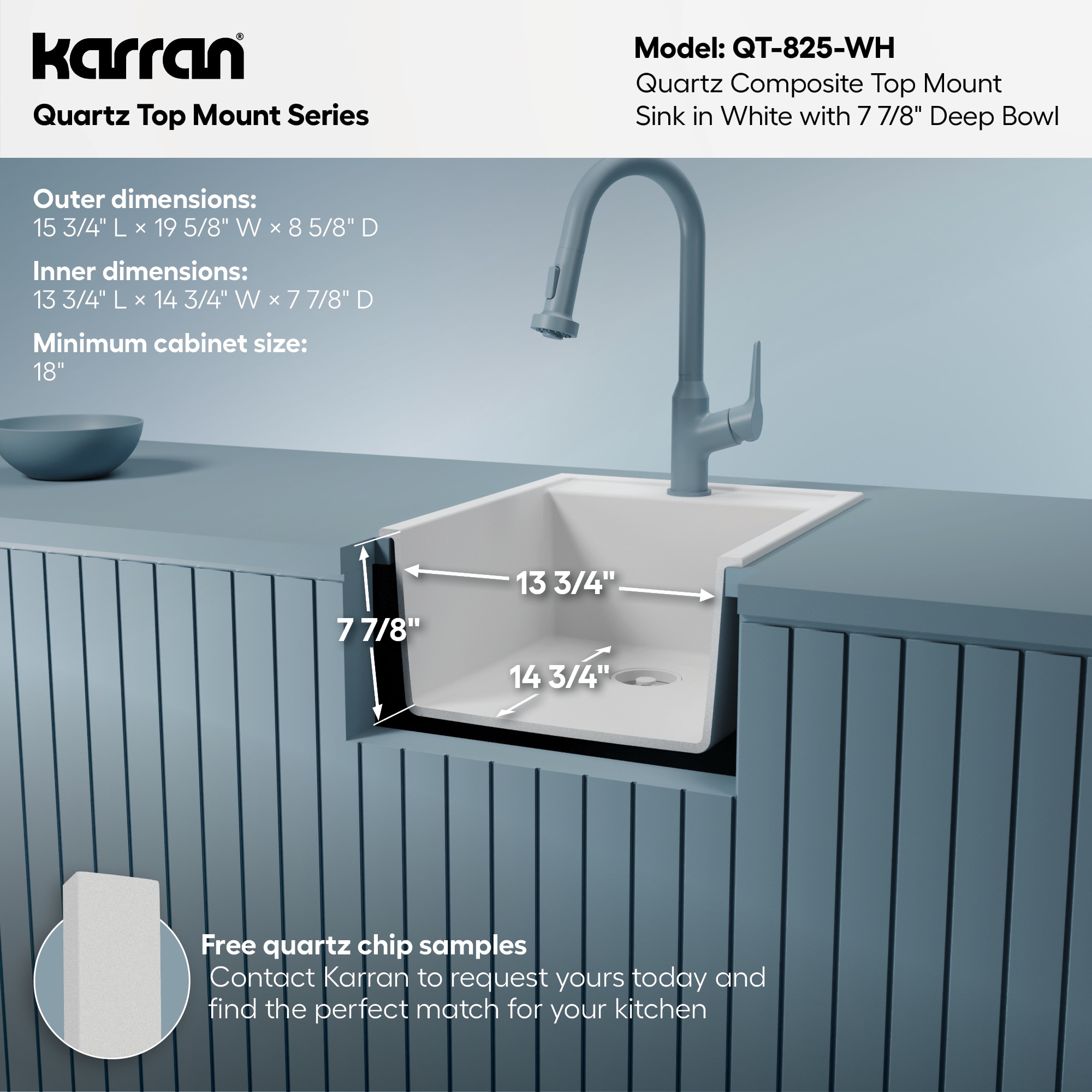Karran QT-825-WH Bar-Prep-Sinks - View #6