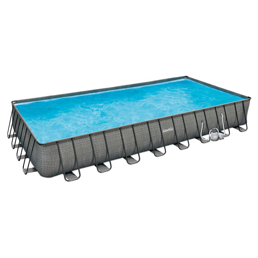 Summer Waves 32-ft x 16-ft x 52-in Metal Frame Rectangle Above-Ground ...