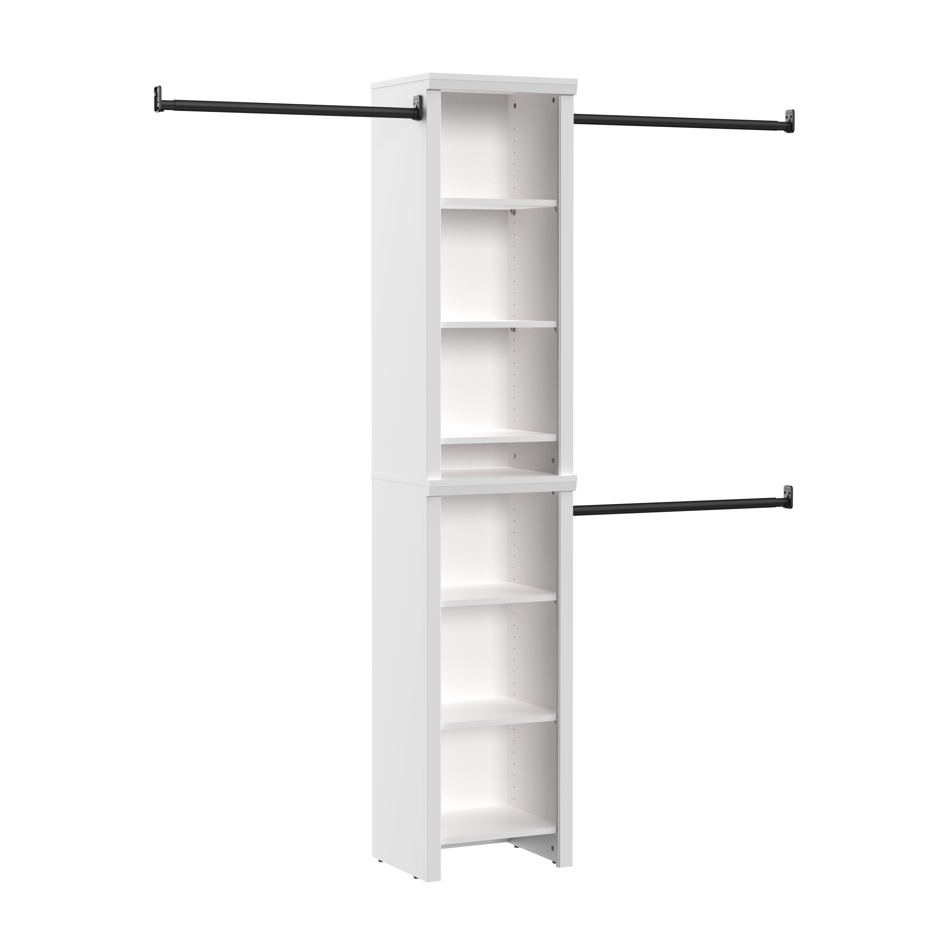 ClosetMaid 10000-04462 WestView 4-ft to 9-ft W x 6.87-ft H White Solid Shelving Wood Closet System