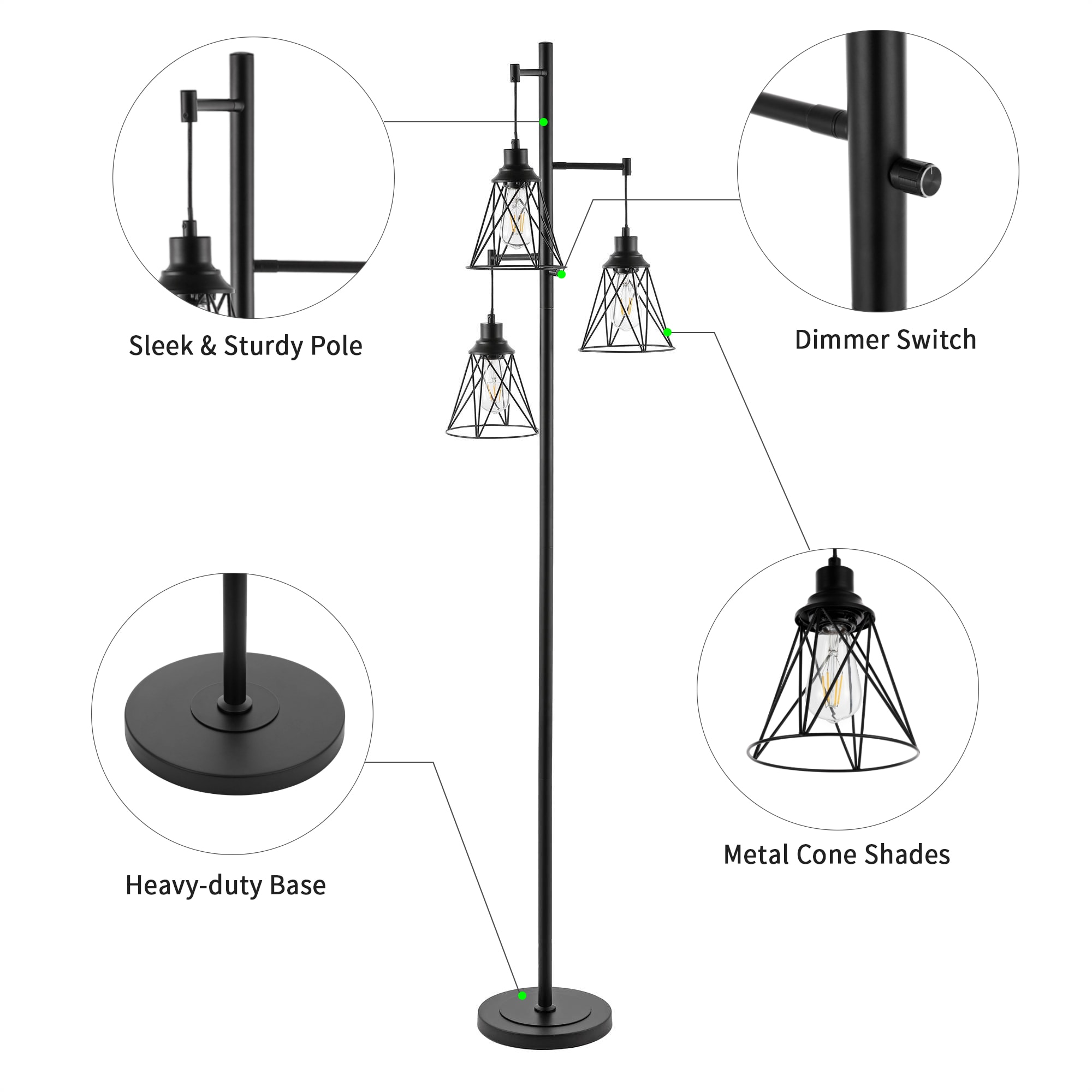 GETLEDEL PT-3913-BK floorlamps - View #3
